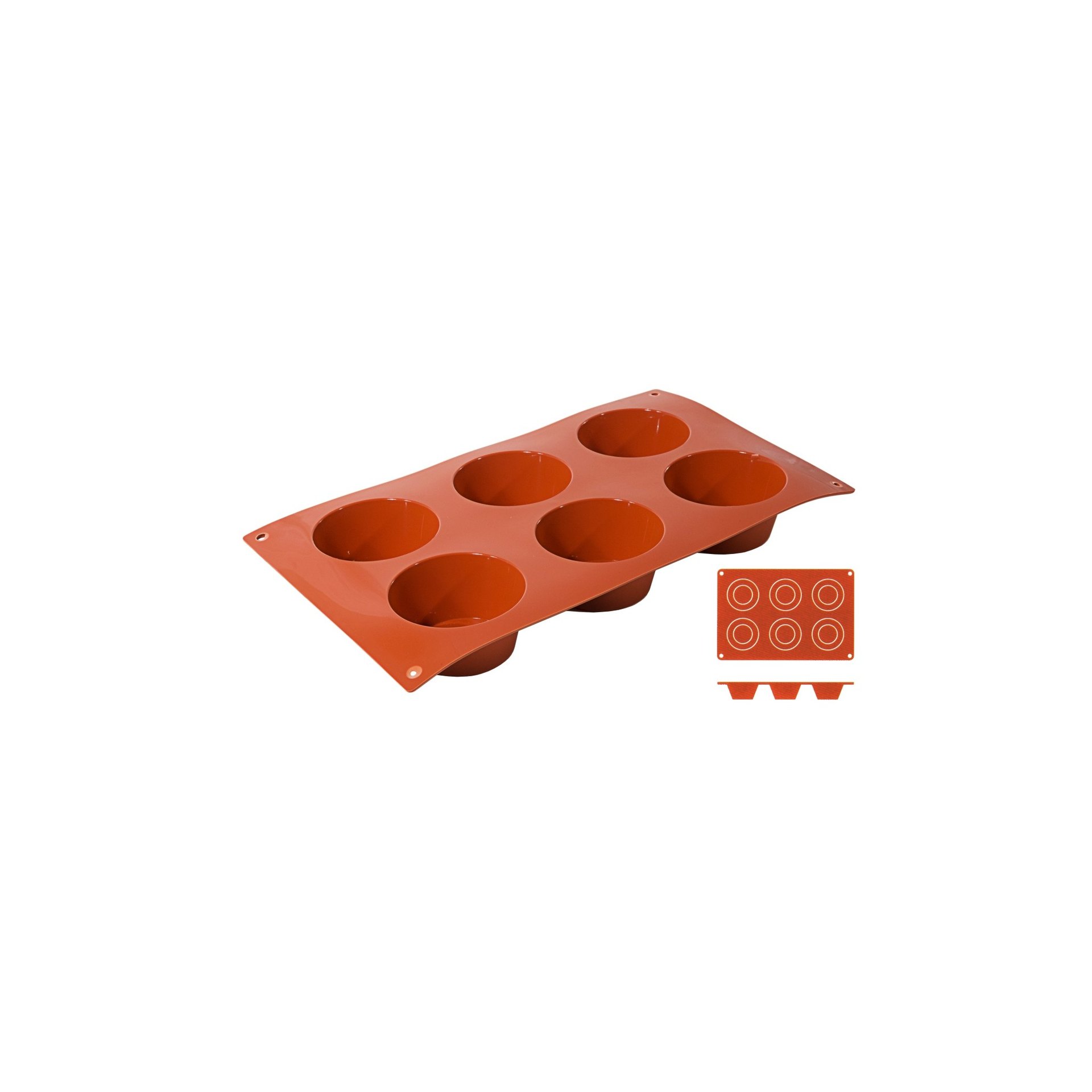 Silikon-Backmatte, MUFFIN mit 6 Formen