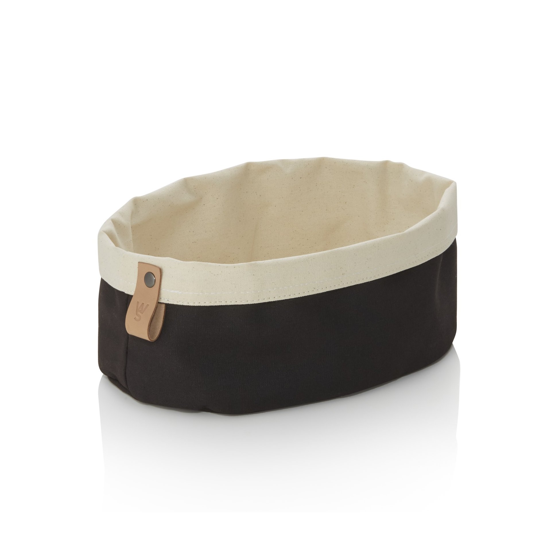 Brottasche FLIP COTTON, 25 x 18 x 12 cm, schwarz/cream, Canvas