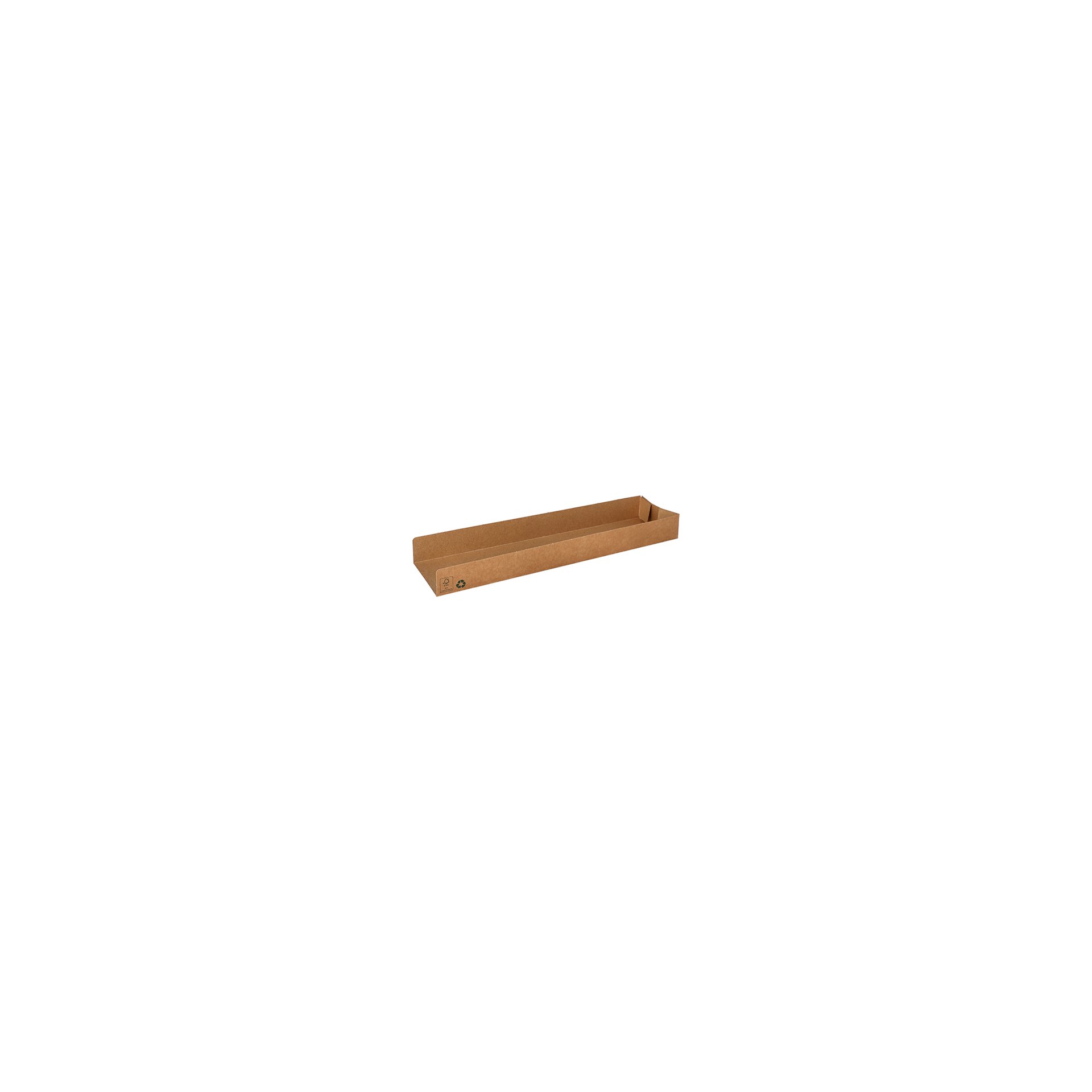 Snacktrays, Pappe "pure" 3 cm x 7,5 cm x 28,5 cm braun "100% Fair"