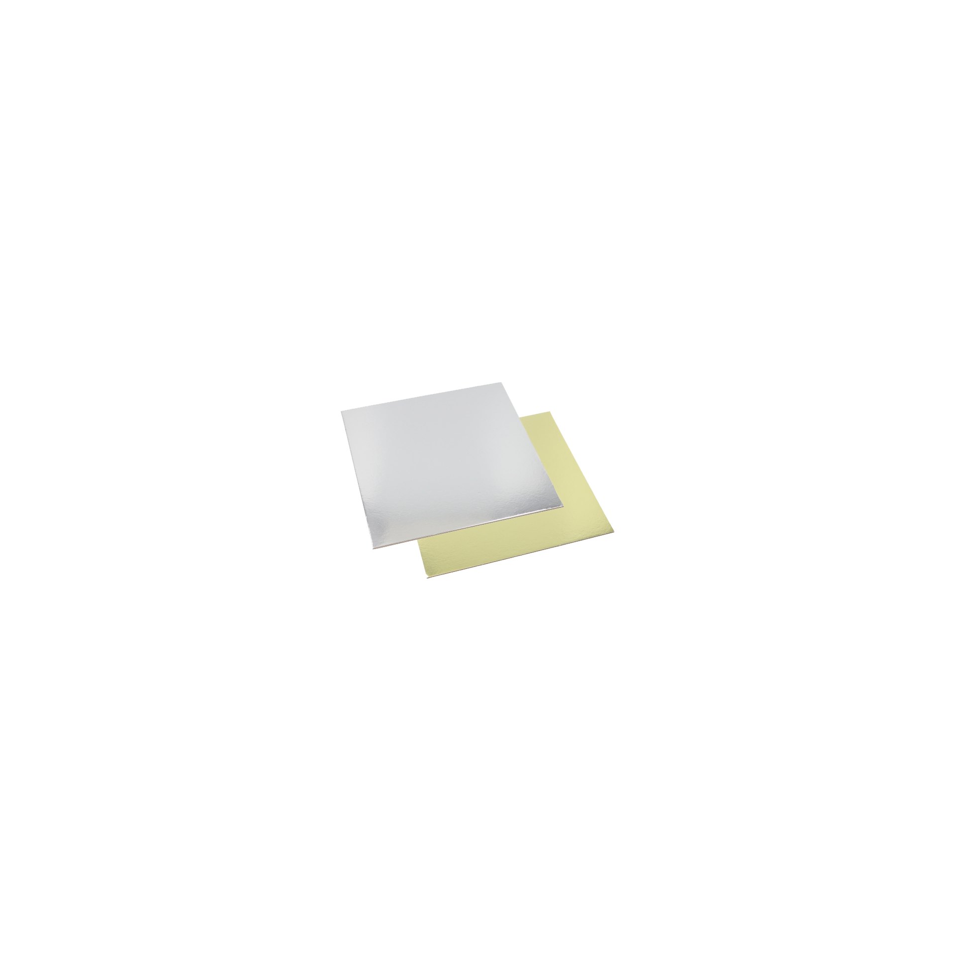 Tortenplatten eckig 0,3 cm x 28 cm x 28 cm gold/silber