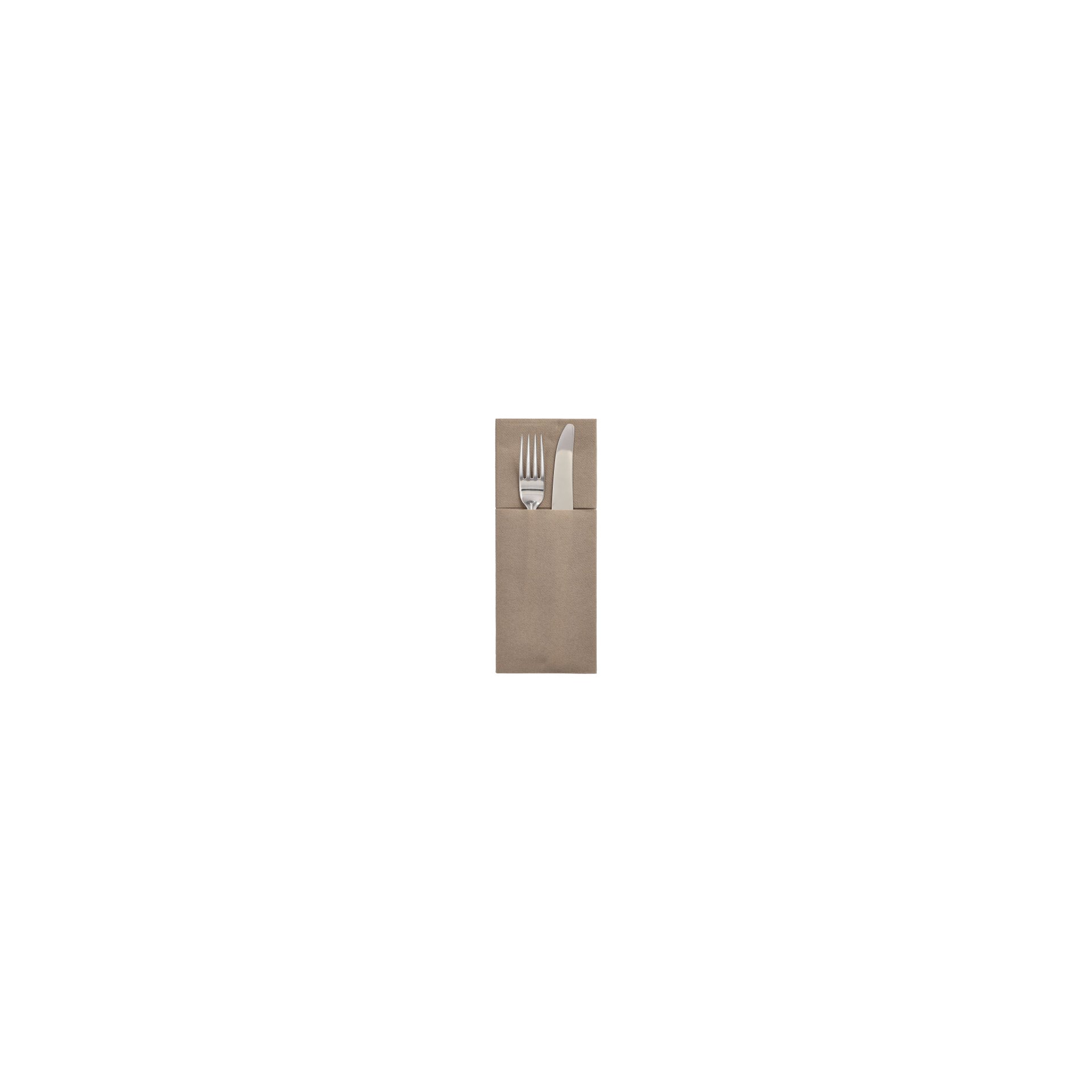 Bestecktaschen, Airlaid 40 cm x 48 cm taupe "Premium" mit Besteckfalz