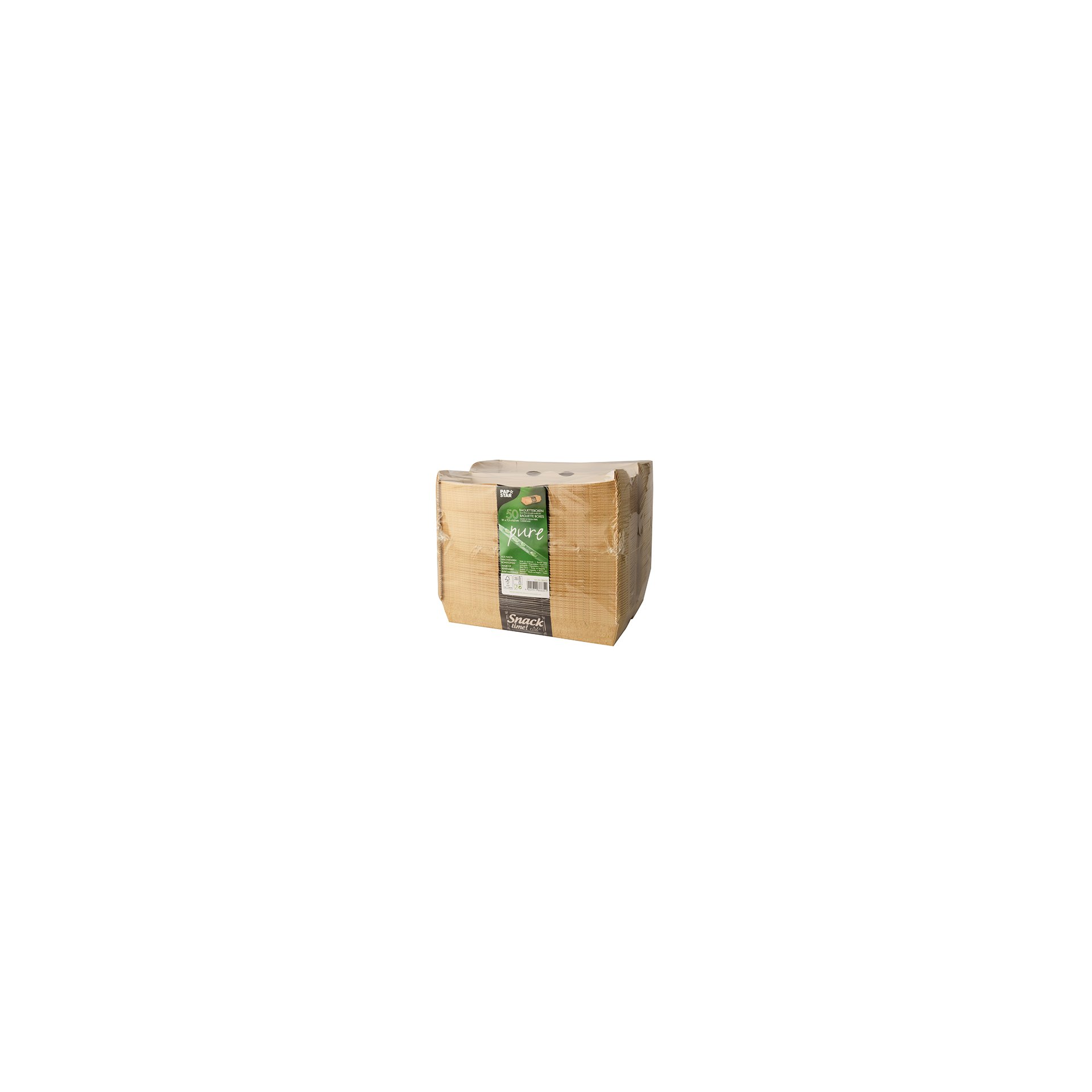 Baguetteboxen, Pappe "pure" 6,5 cm x 7,5 cm x 21 cm "Good Food"