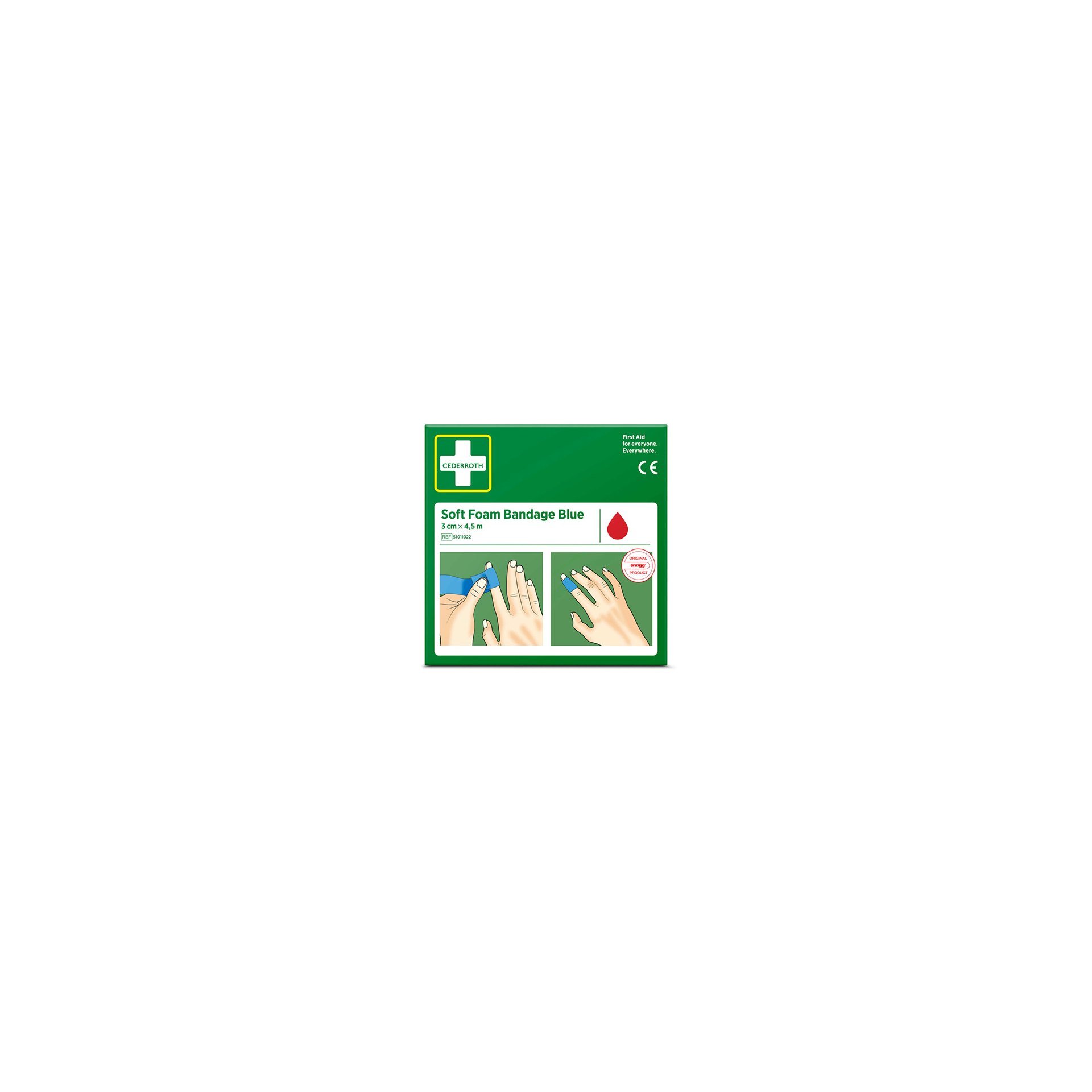 "Cederroth" Soft Foam Bandage 4,5 m x 3 cm blau , Refill