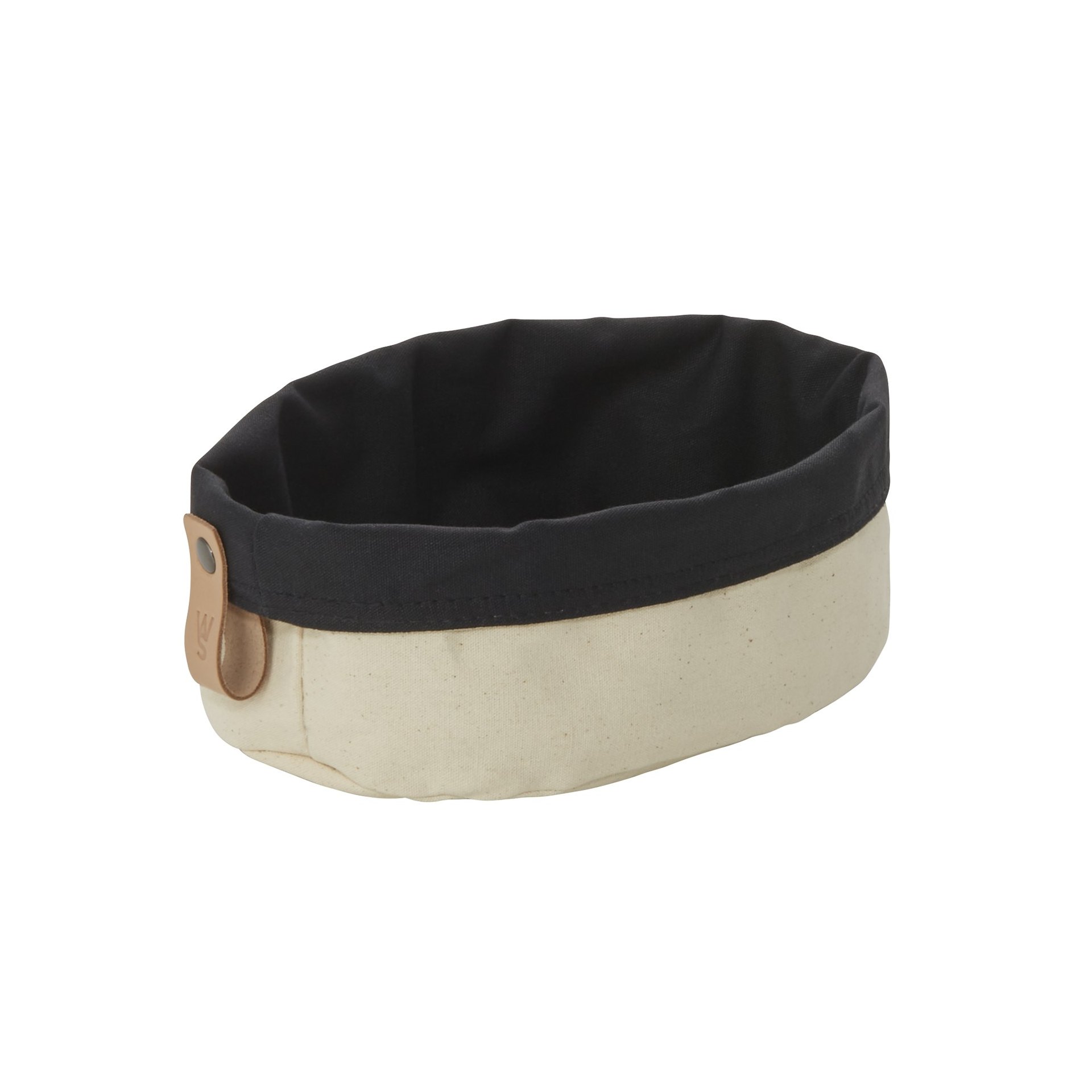 Brottasche FLIP COTTON, 19 x 15 x 10 cm, schwarz/cream, Canvas