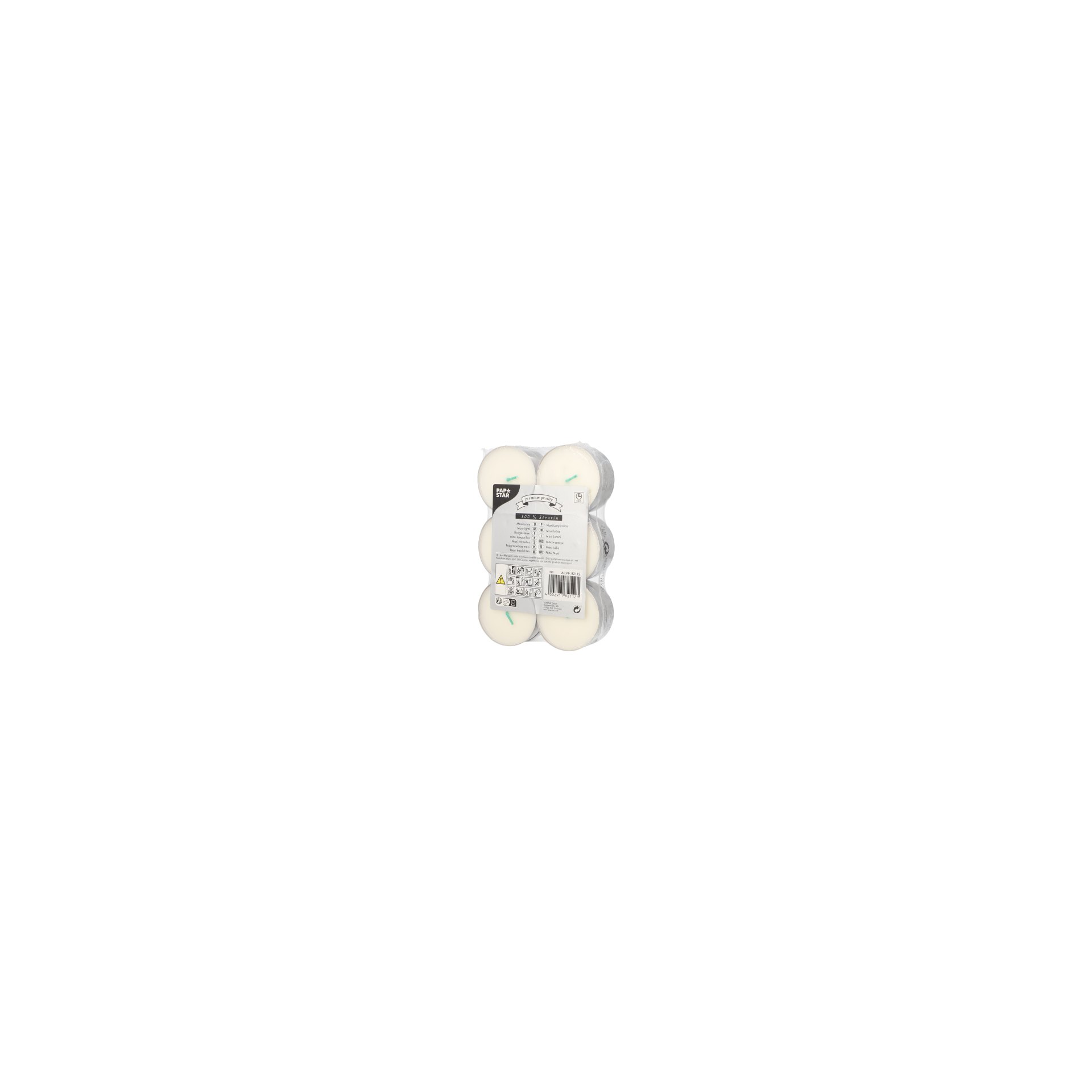 Maxi Lichte Ø 59 mm · 20 mm weiss aus 100 % Stearin Maxi Lichte Ø 59 mm · 20 mm weiss aus 100 % Stearin