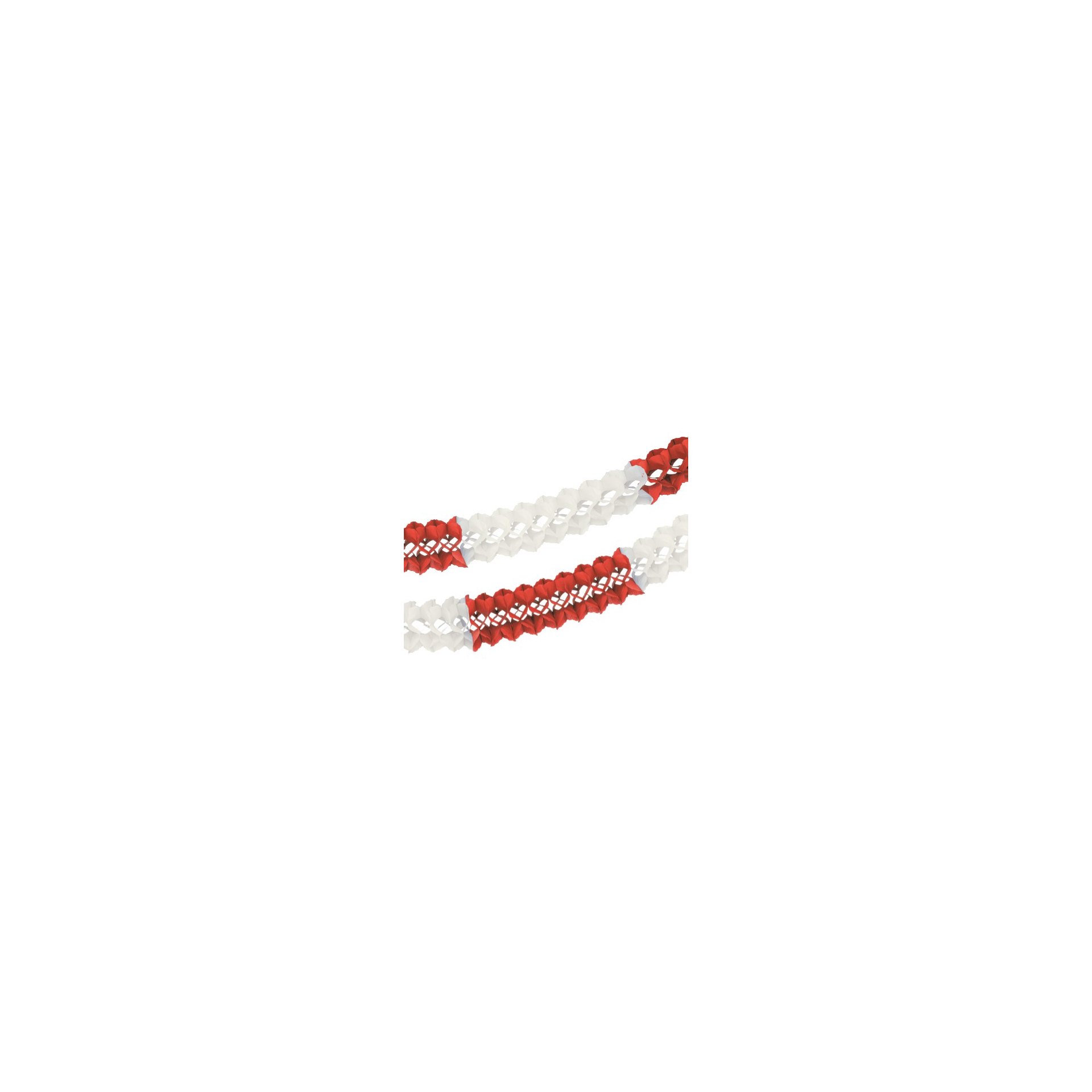 Großraumgirlande, Papier Ø 16 cm · 10 m rot/weiss schwer entflammbar