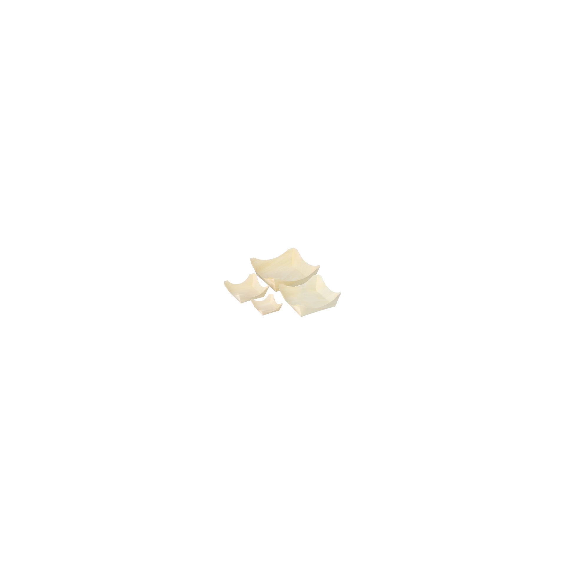 Fingerfood - Schalen, Holz "pure" eckig 3,5 cm x 10 cm x 10 cm