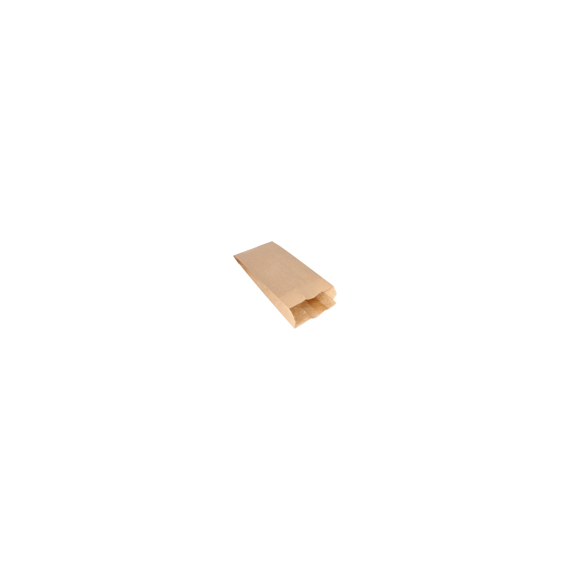 Papierfaltenbeutel gefädelt Kraftpapier 24 cm x 10 cm x 5 cm braun Füllinhalt 0,75 kg