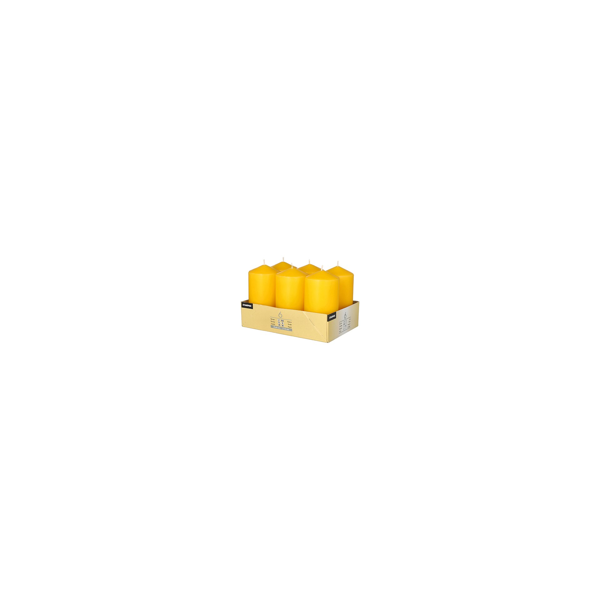 Stumpenkerzen Ø 60 mm · 115 mm goldgelb Stumpenkerzen Ø 60 mm · 115 mm goldgelb