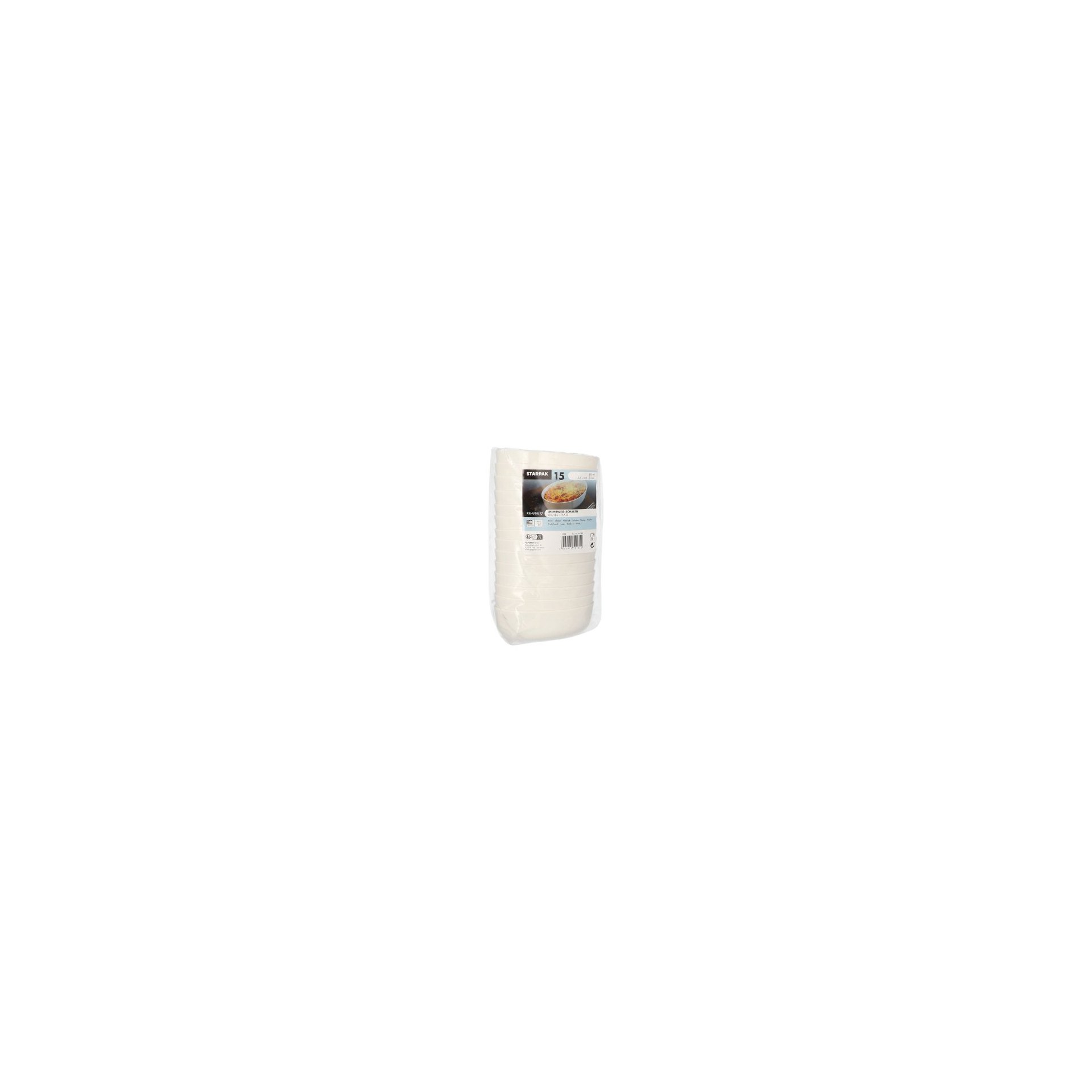 Mehrweg-Schalen oval 450 ml 5 cm x 10,5 cm x 15,5 cm weiss "Cella"