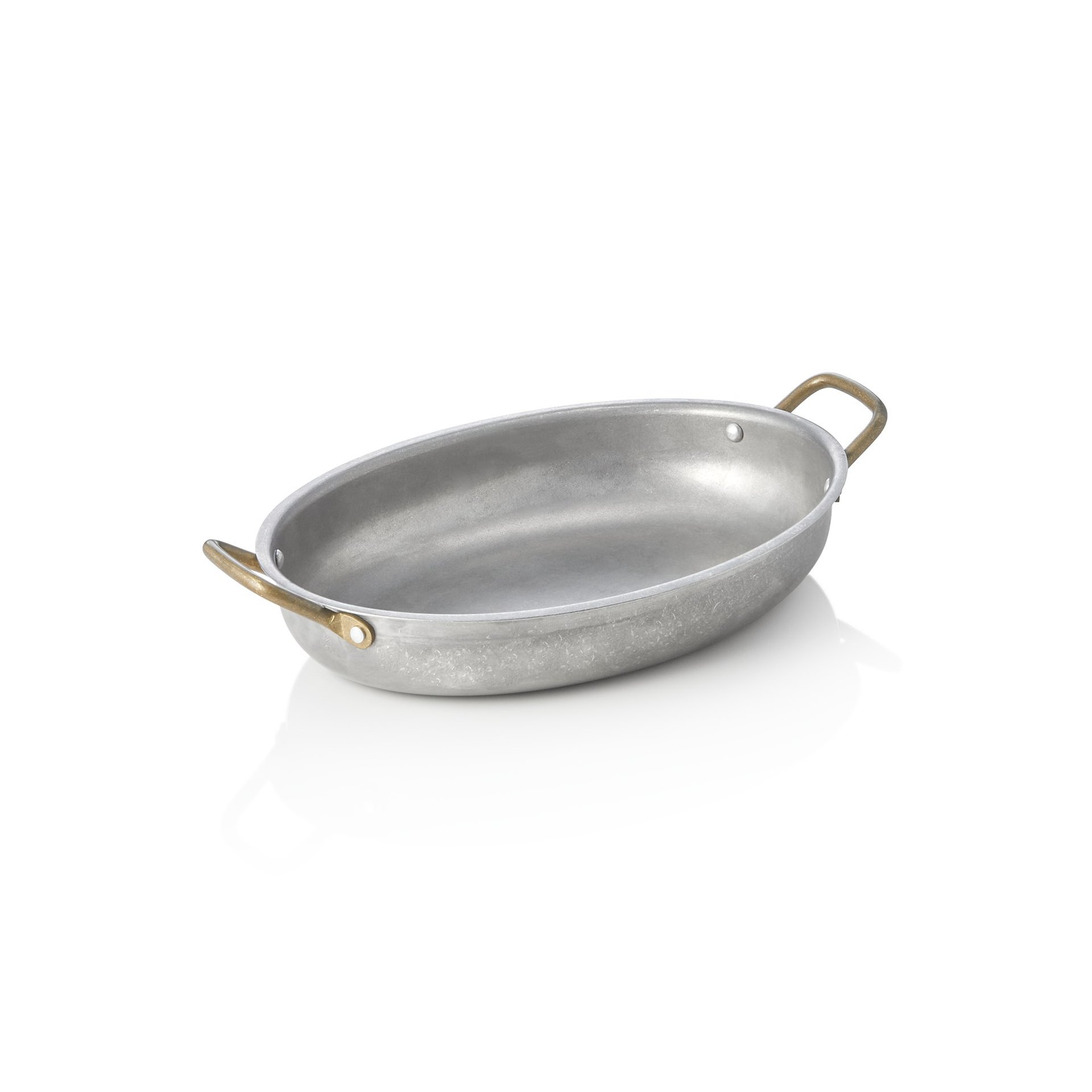 Servierpfanne STEEL & STYLE VINTAGE, mit 2 Messinggriffen, 26 x 20 x 4 cm, 1 ltr., Chromnickelstahl Servierpfanne STEEL & STYLE VINTAGE, mit 2 Messinggriffen, 26 x 20 x 4 cm, 1 ltr., Chromnickelstahl