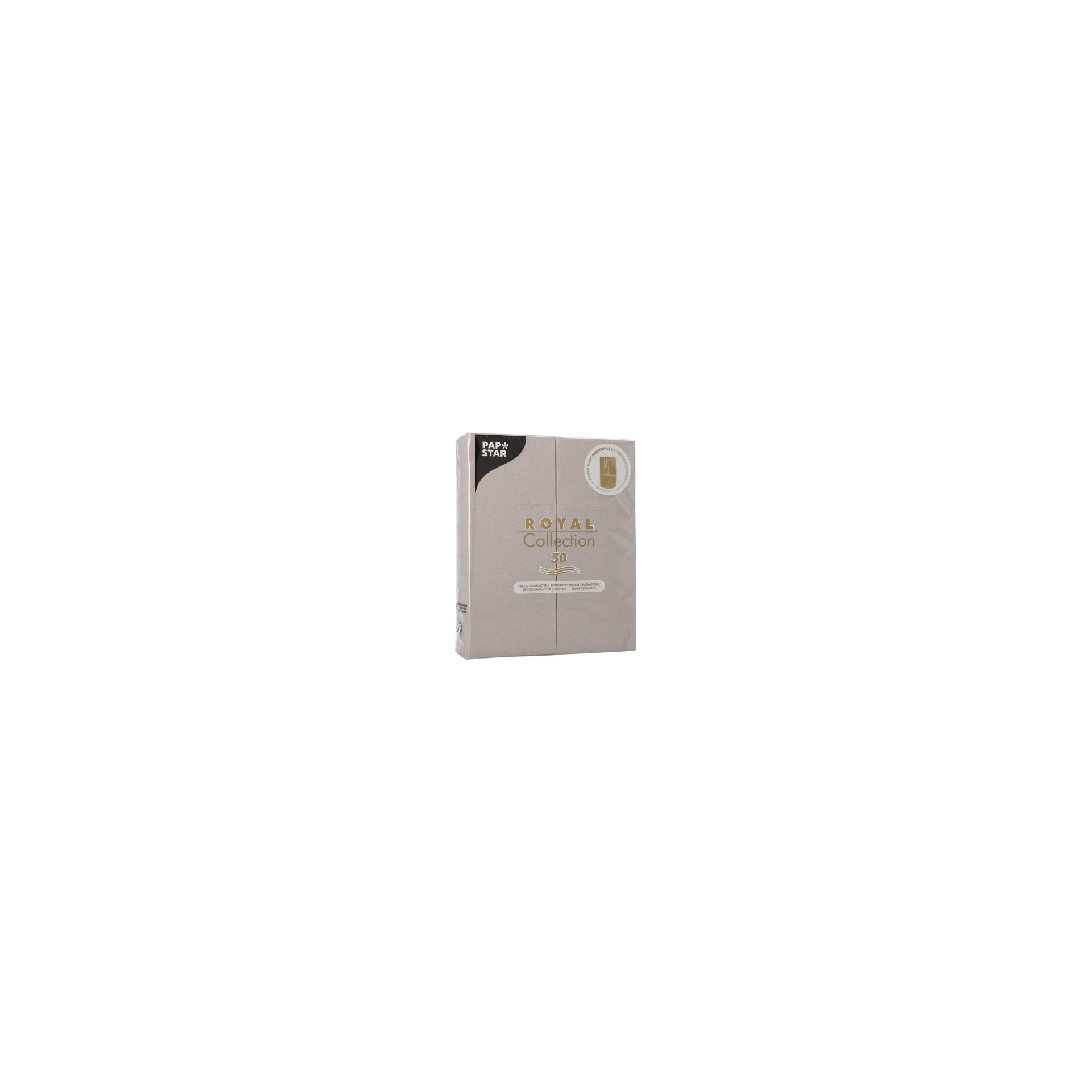 papstar-37335-servietten-royal-collection-40cmx30cm-grau-mit-besteckfalz-2 Servietten "ROYAL Collection" 40 cm x 30 cm grau mit Besteckfalz