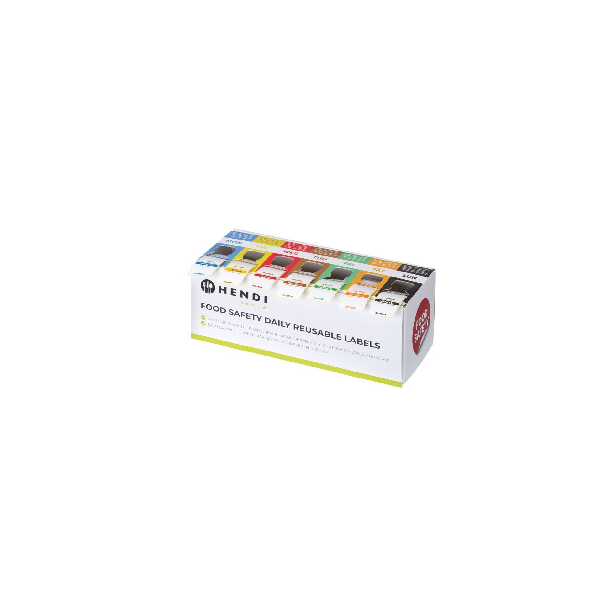 Set mit Lebensmittelsicherheitsaufklebern, vielseitig verwendbar, leicht ablösbar, mit Spender, 240x80x(H)100mm