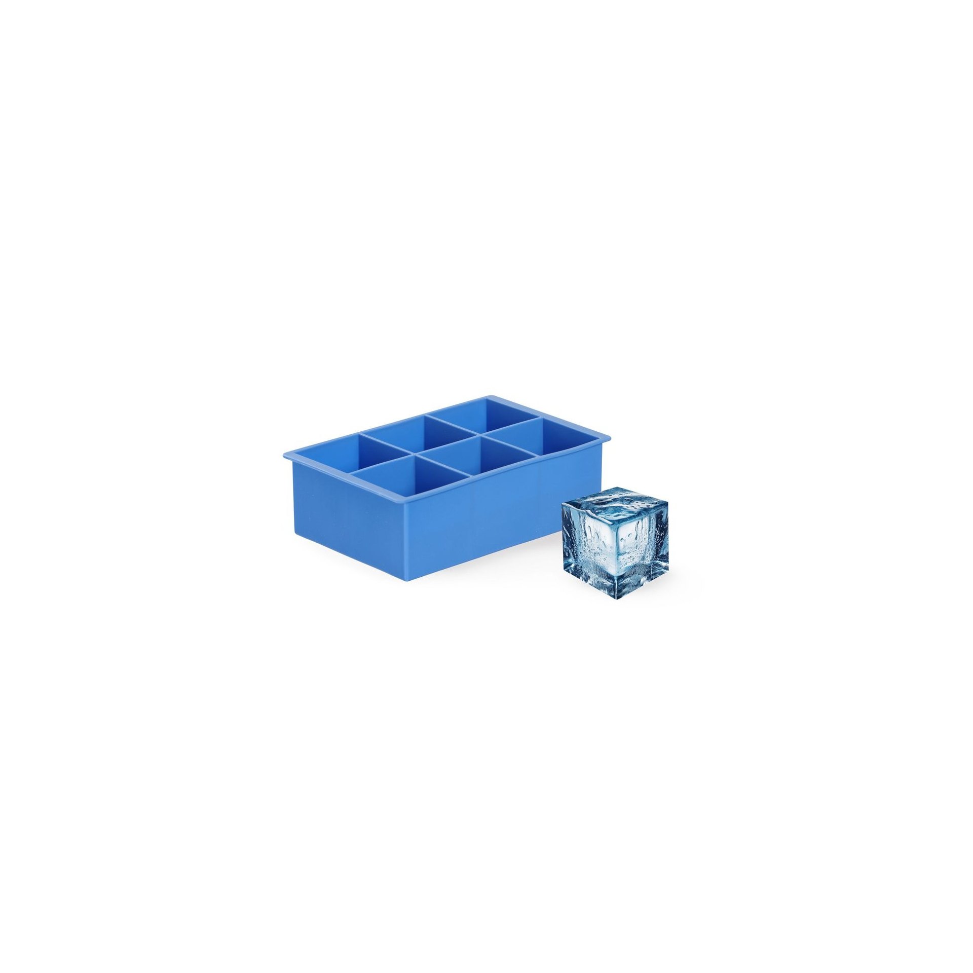 Eiswürfelform, XL-Würfel, BarUp, Blau, 170x110x(H)52mm