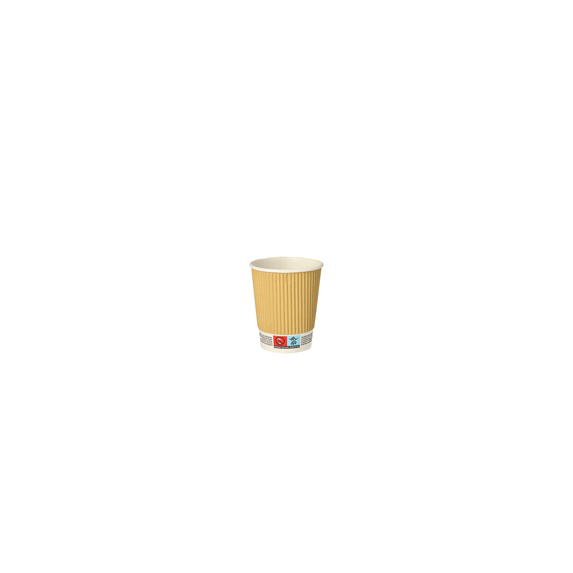 Trinkbecher, Pappe 0,2 l Ø 8 cm · 9 cm natur Ripple Wall