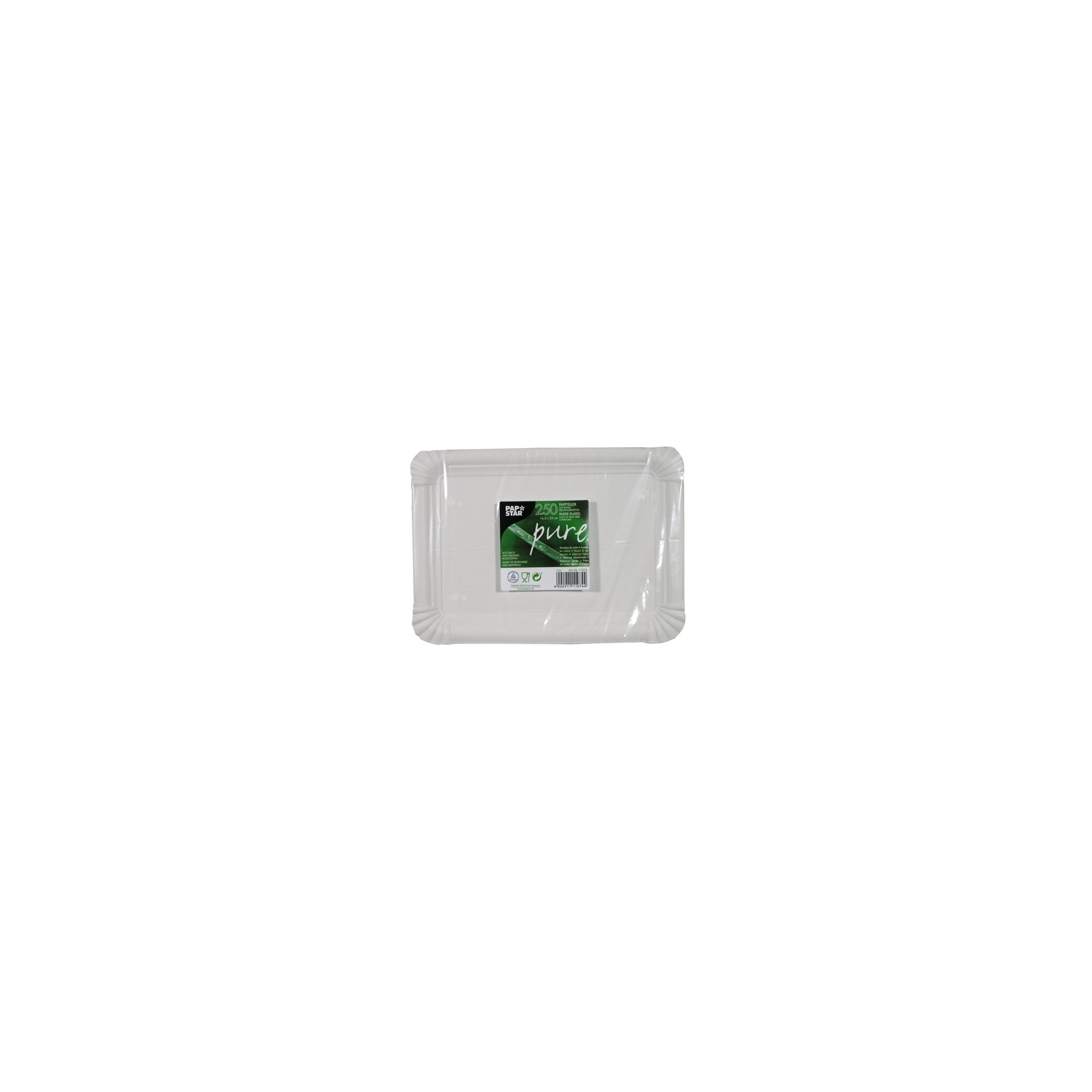 Teller, Pappe "pure" eckig 16,5 cm x 23 cm weiss Teller, Pappe "pure" eckig 16,5 cm x 23 cm weiss
