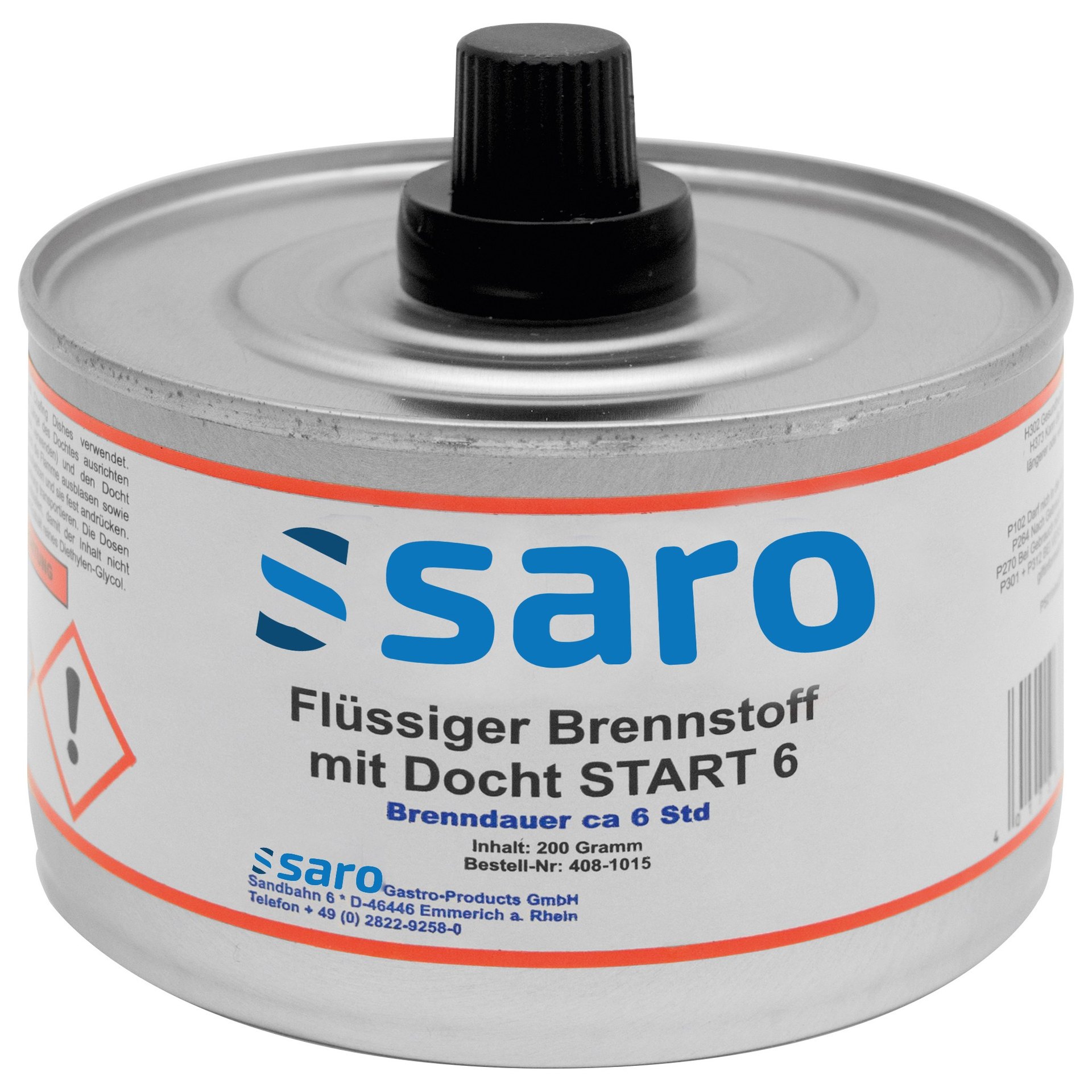 Flüssiger Brennstoff m. Docht START 6, VPE 24Dosen Flüssiger Brennstoff m. Docht START 6, VPE 24Dosen