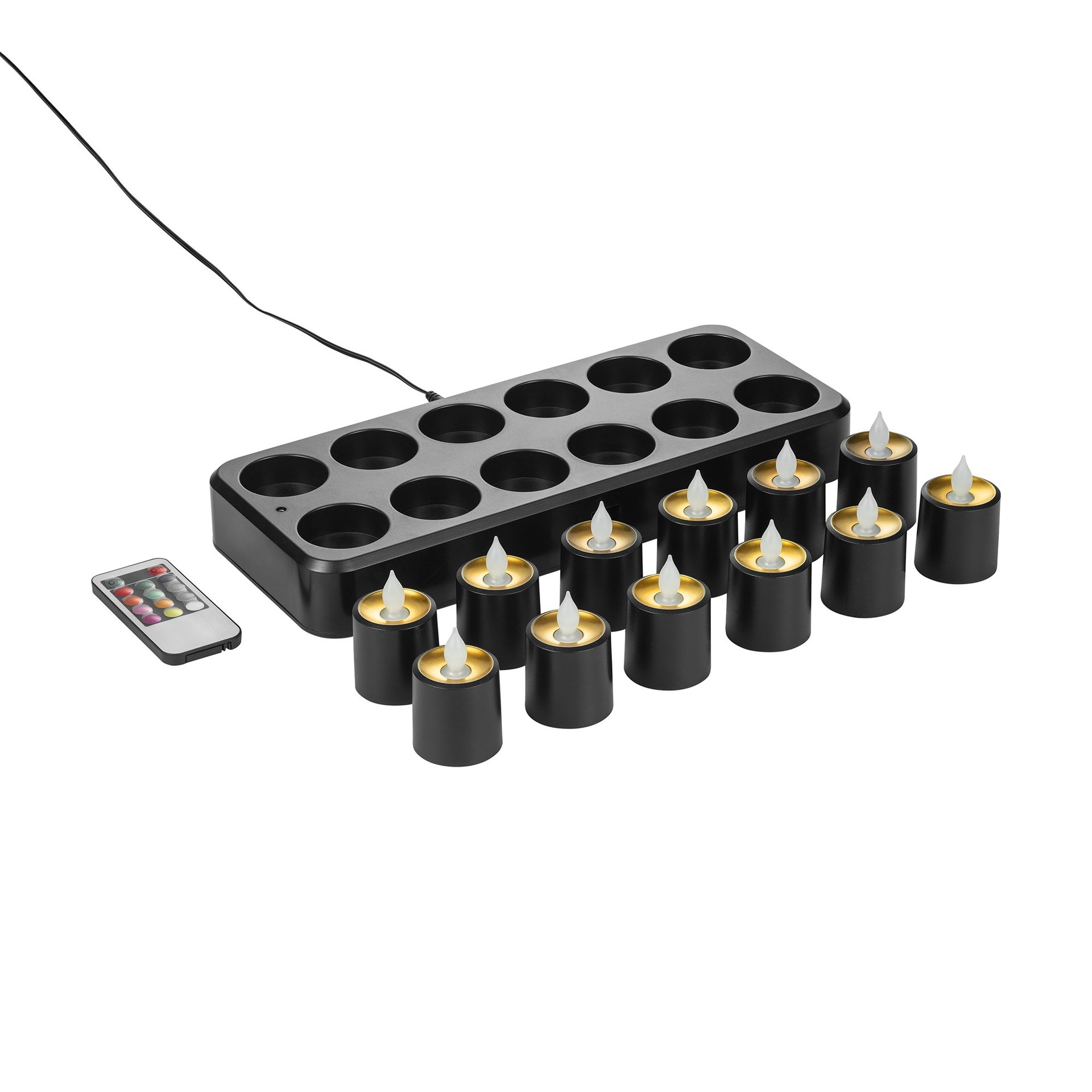 LED Teelichter Multi-Color YUYU, 30 x 14 x 3 cm, wiederaufladbar LED Teelichter Multi-Color YUYU, 30 x 14 x 3 cm, wiederaufladbar