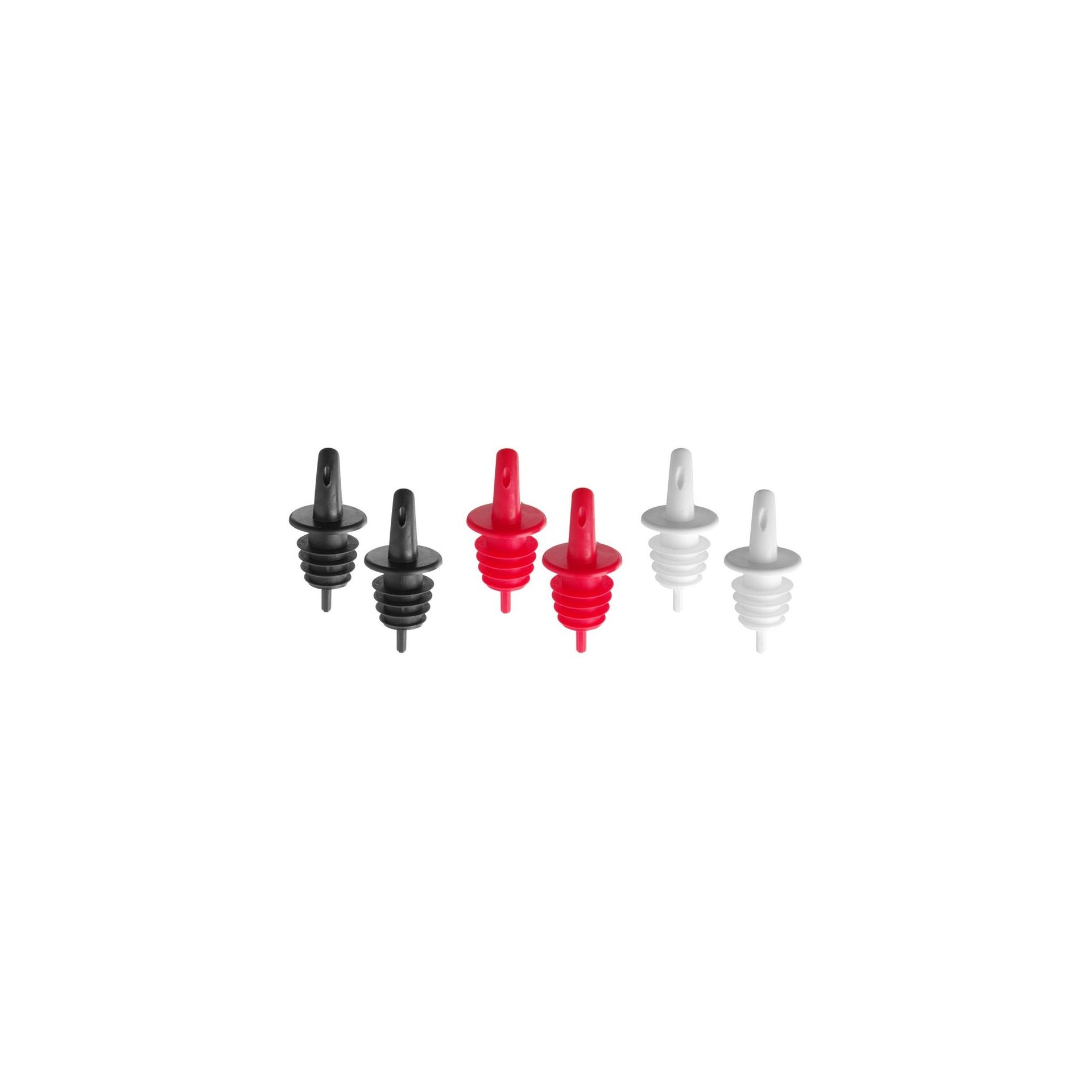 Freeflow-Ausgießer, BarUp, 2x schwarz, 2x weiß, 2x rot, Rot, 6 Stk