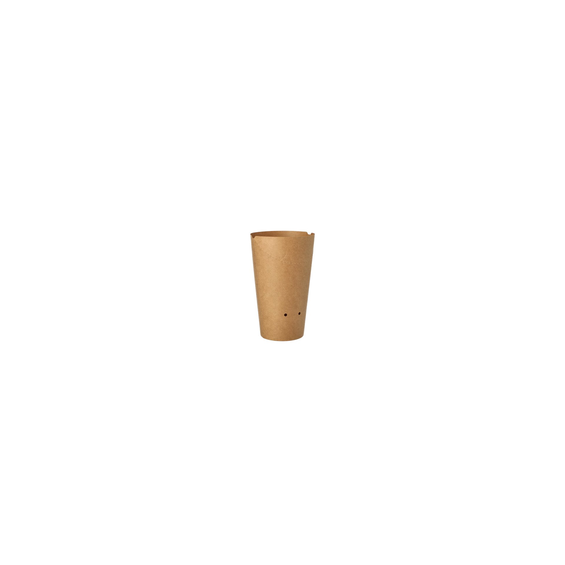 Pommes-Frites-Schütte, Pappe rund Ø 6 cm · 14 cm braun klein