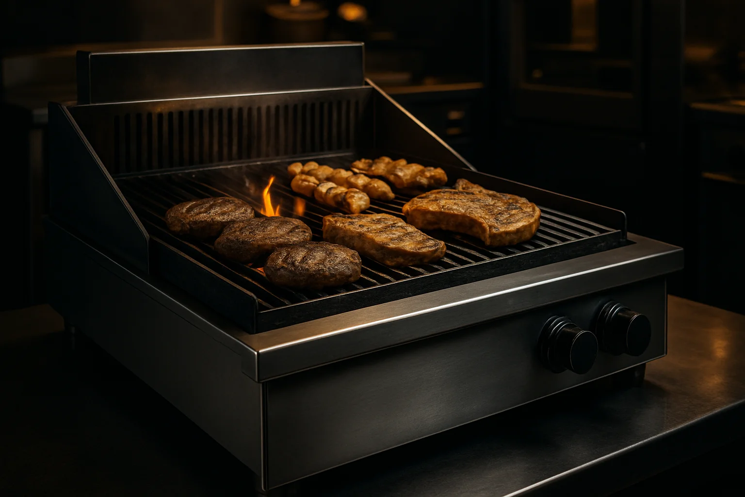 Grillgerät für Gastronomie mit großer Rostfläche