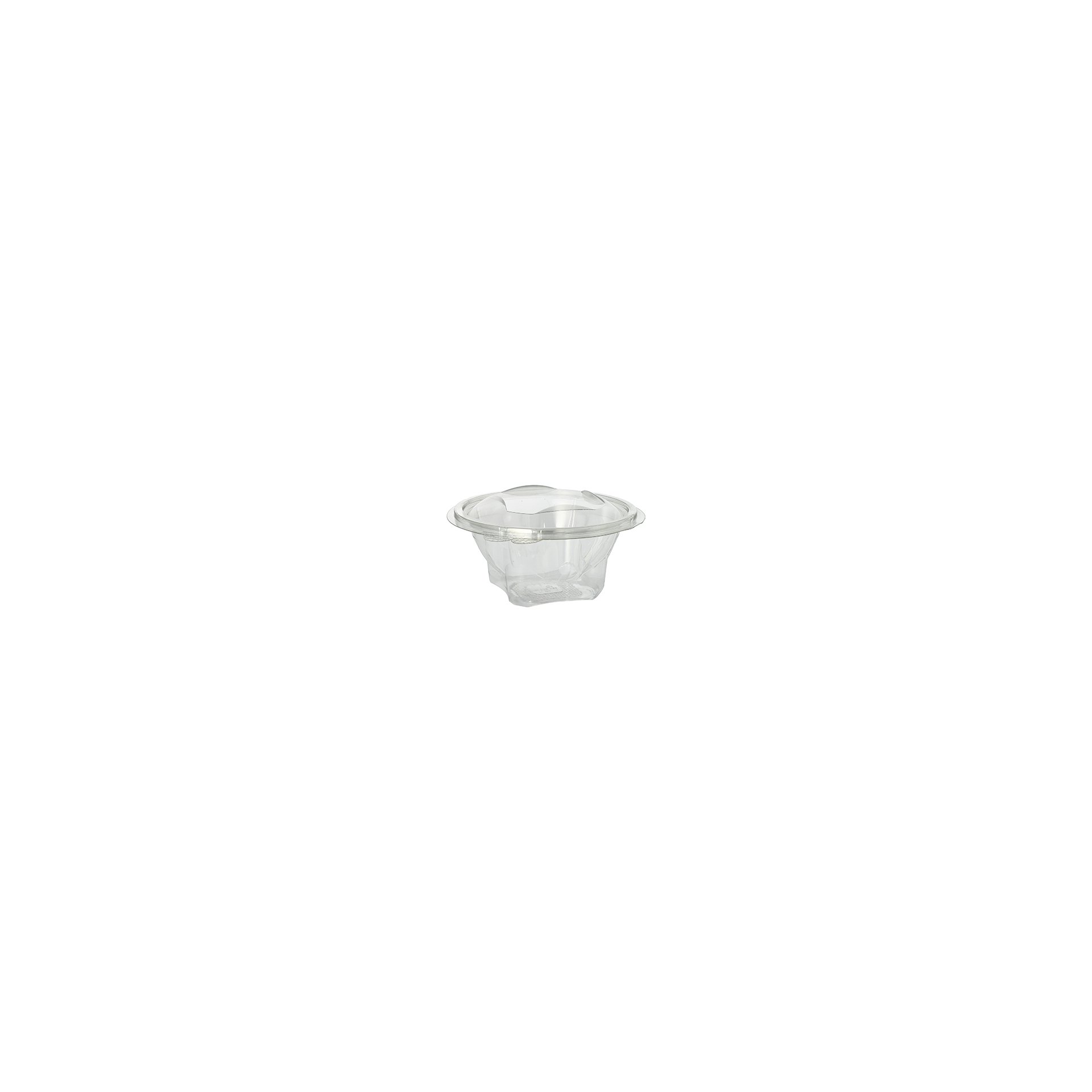 Feinkost- und Salatschalen mit Klappdeckel, R-PET rund 500 ml Ø 15,5 cm · 6,8 cm glasklar Feinkost- und Salatschalen mit Klappdeckel, R-PET rund 500 ml Ø 15,5 cm · 6,8 cm glasklar