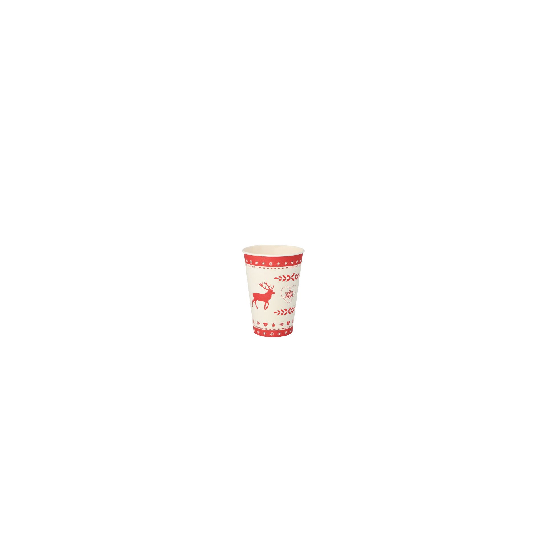 Trinkbecher, Pappe 0,2 l Ø 7 cm · 9,7 cm rot "Rennes"