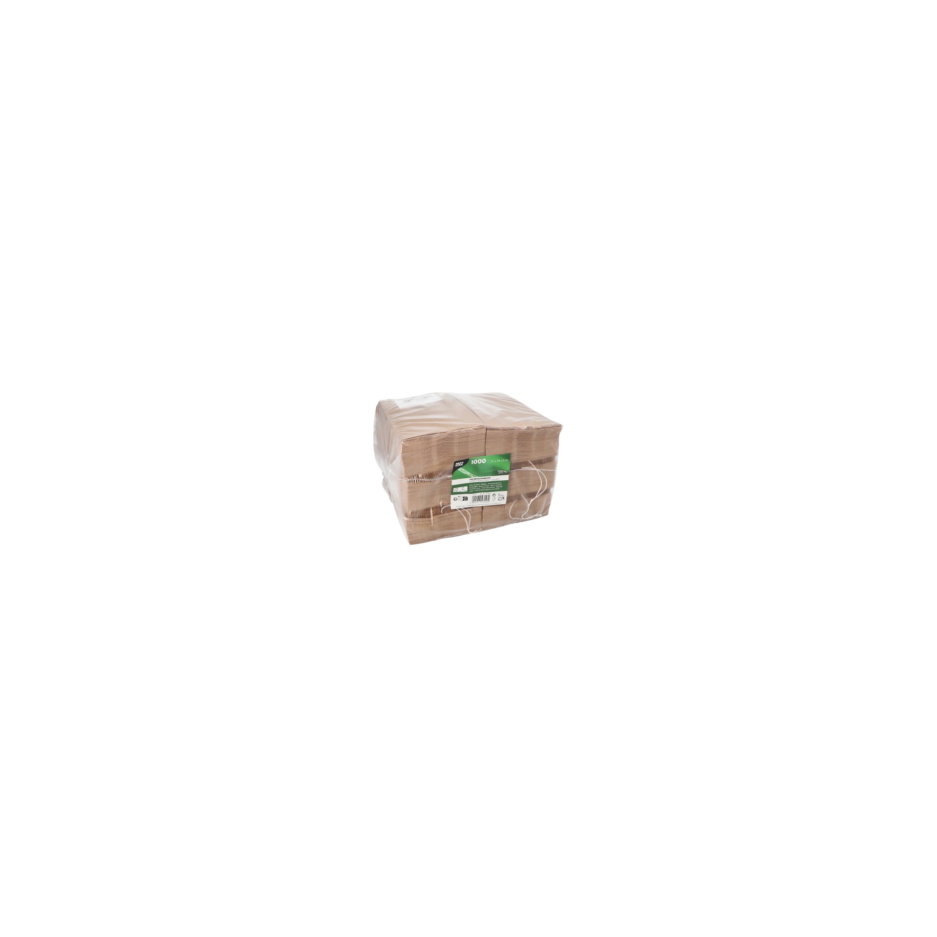 Papierfaltenbeutel gefädelt Kraftpapier 21 cm x 10 cm x 5 cm braun Füllinhalt 0,5 kg