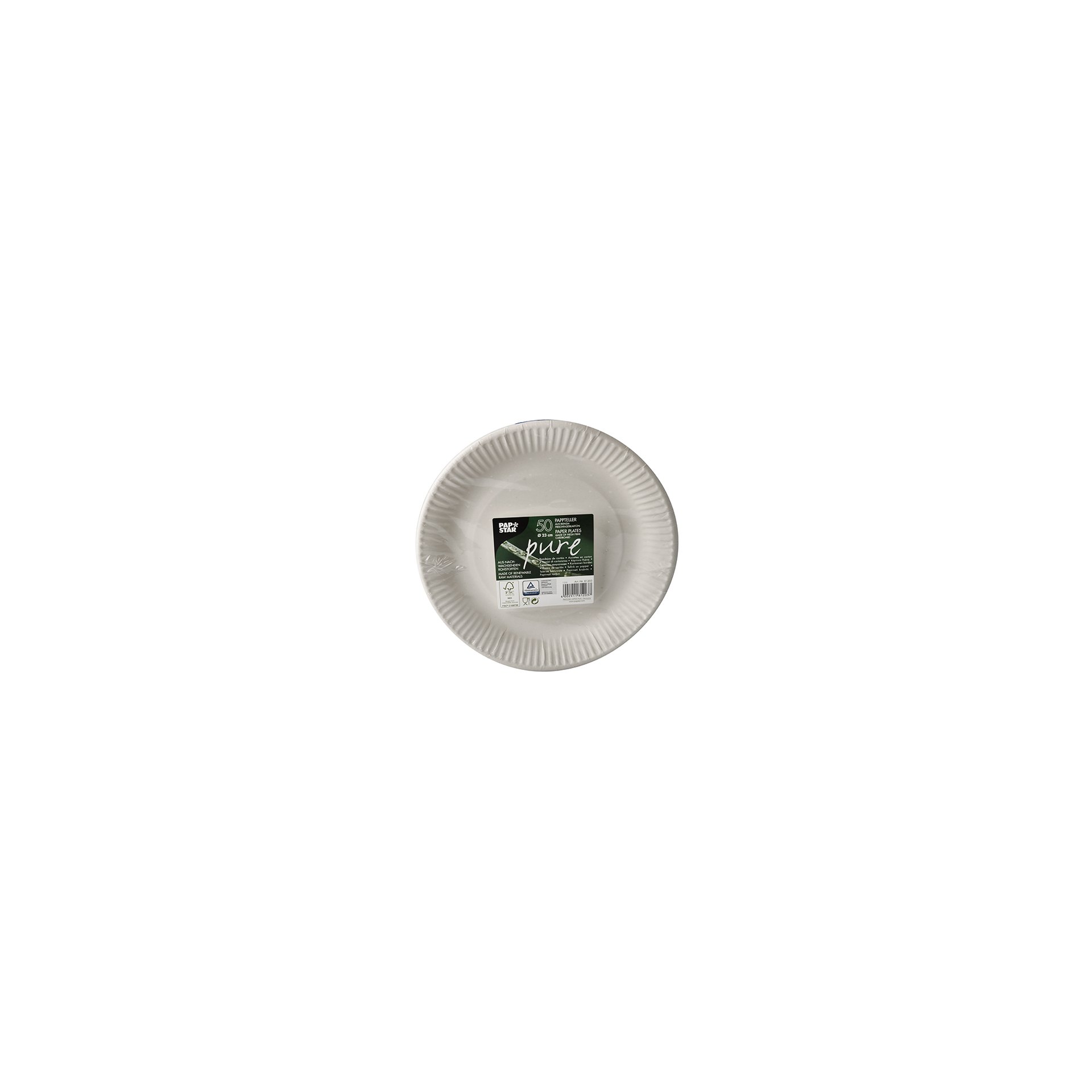 Teller, Pappe "pure" rund Ø 23 cm weiss Teller, Pappe "pure" rund Ø 23 cm weiss