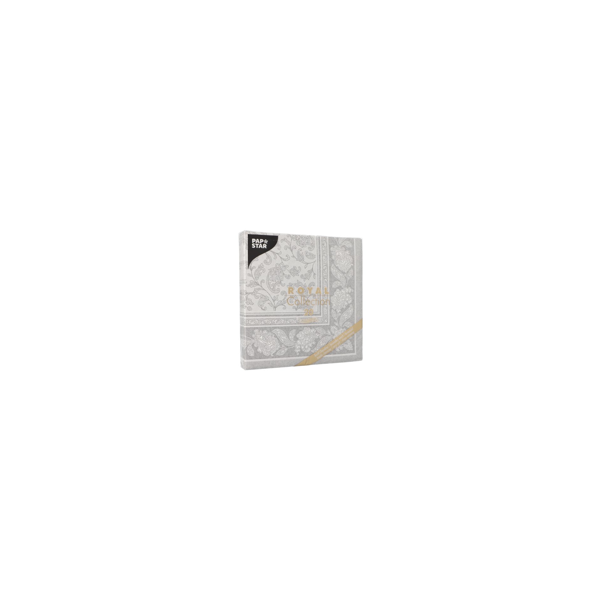 Servietten "ROYAL Collection" 1/4-Falz 40 cm x 40 cm grau "Ornaments"