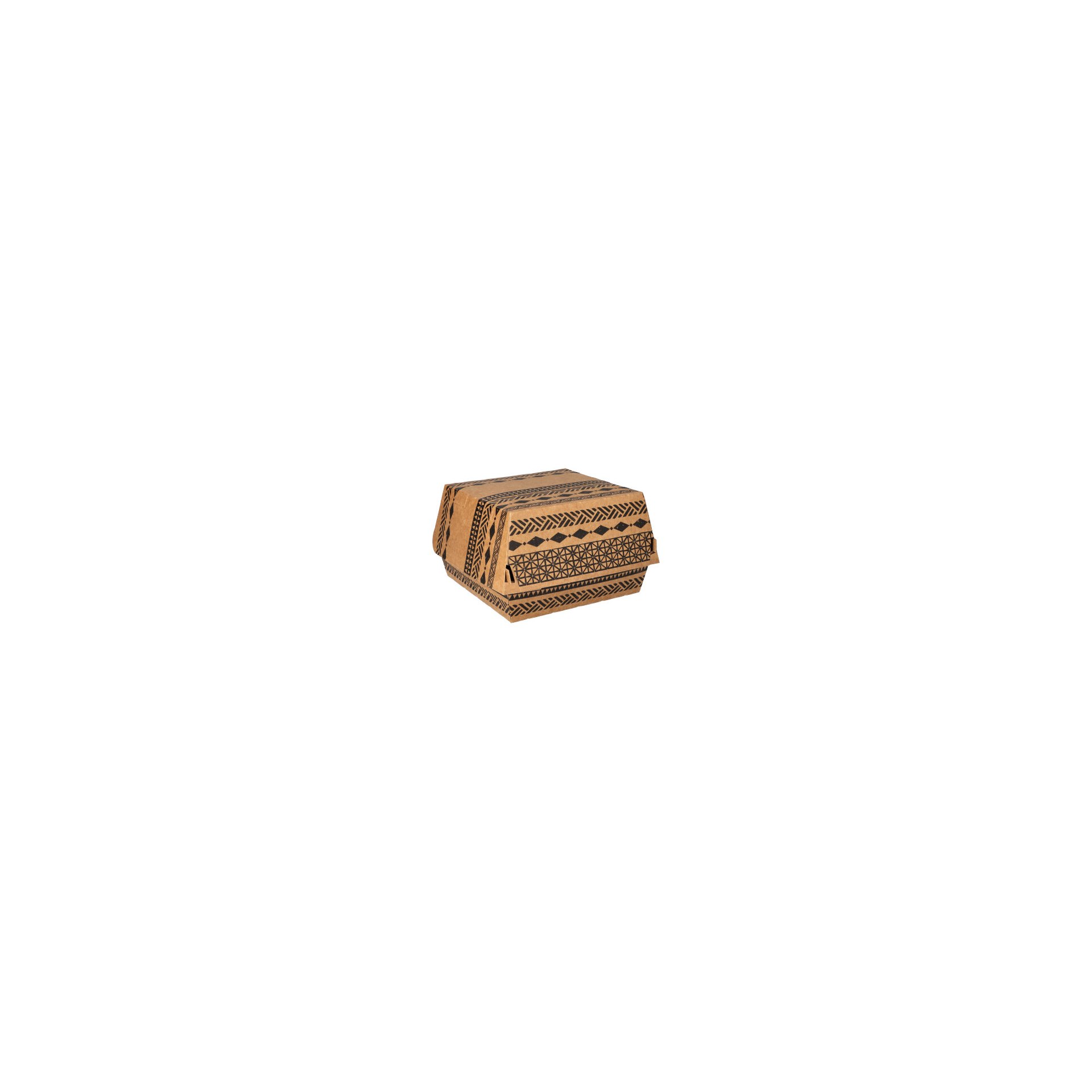 Burgerboxen, Pappe 7,8 cm x 11 cm x 11,5 cm braun "Maori" groß Burgerboxen, Pappe 7,8 cm x 11 cm x 11,5 cm braun "Maori" groß
