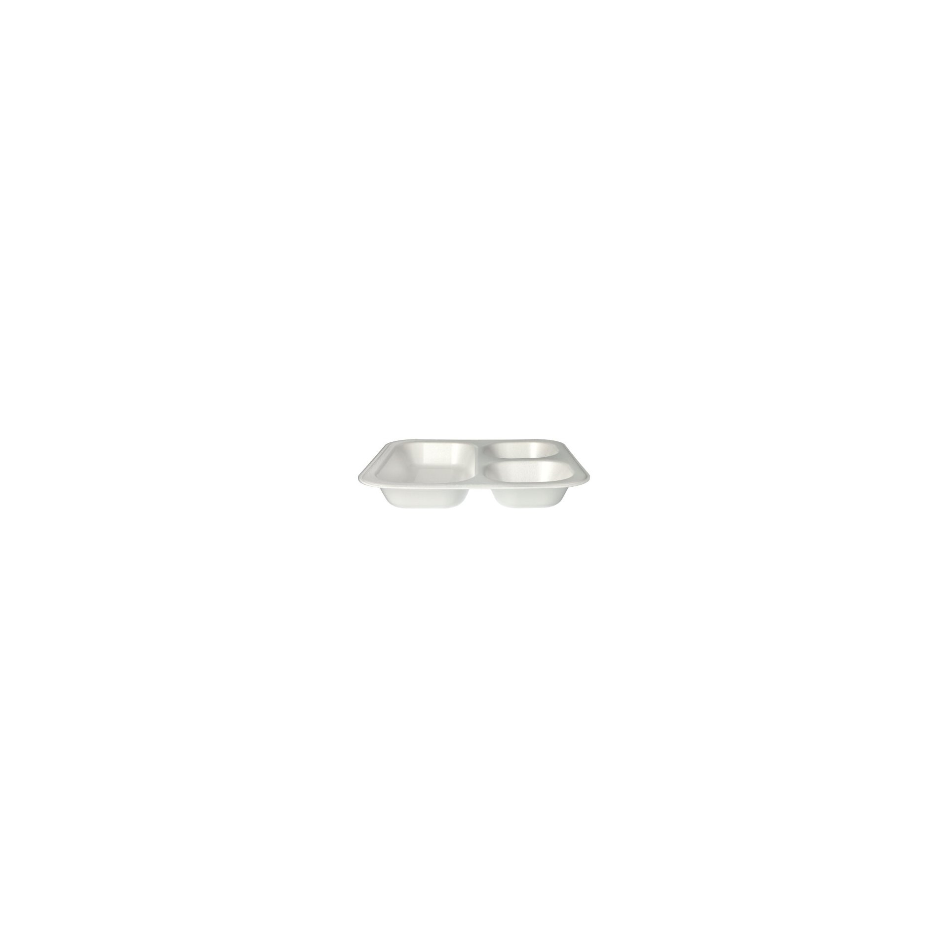 Siegelschalen, XPS 3-geteilt 1150 ml 4,2 cm x 24,5 cm x 26,5 cm weiss laminiert