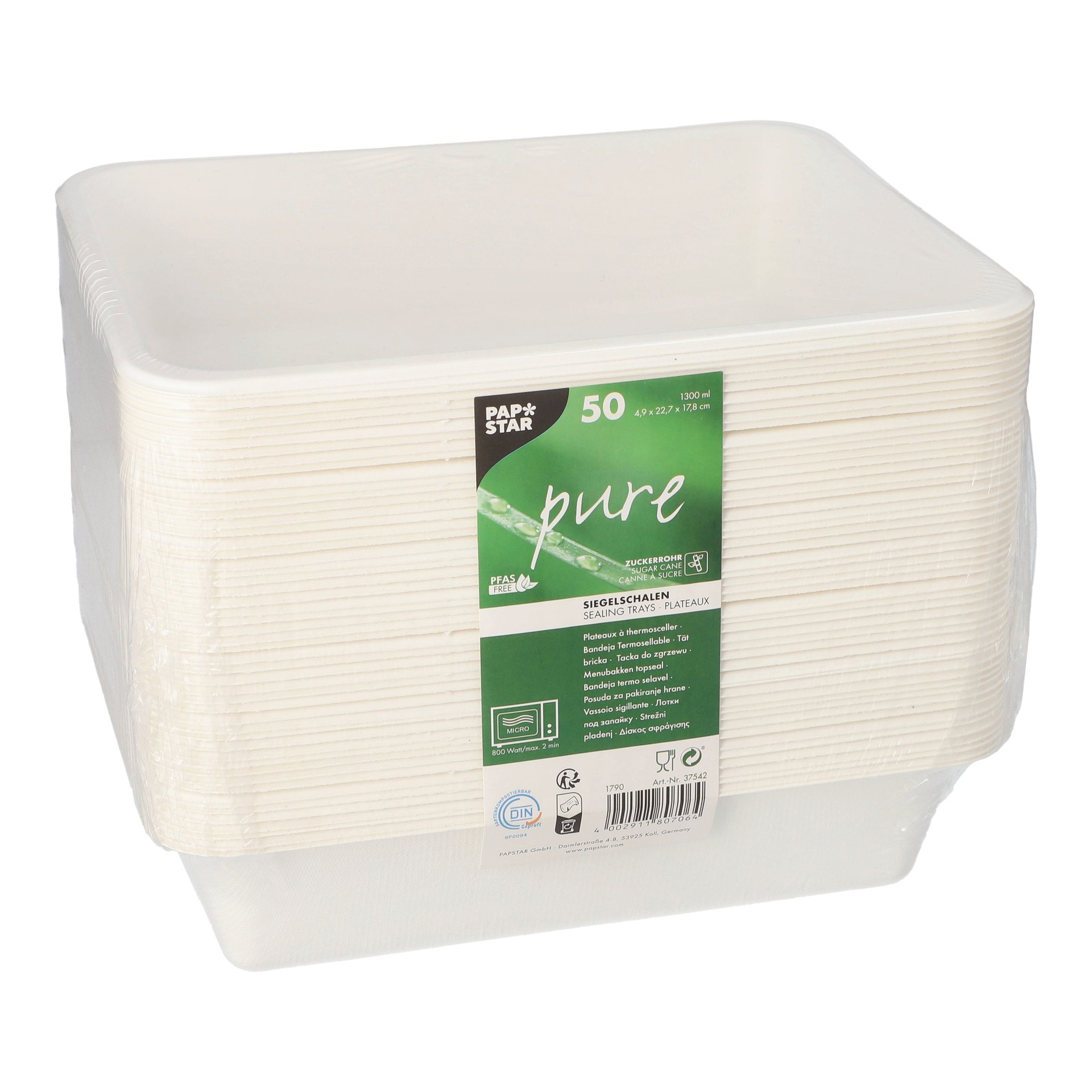 Siegelschalen Zuckerrohr ungeteilt 1300 ml 4,9 cm x 22,7 cm x 17,8 cm Siegelschalen Zuckerrohr ungeteilt 1300 ml 4,9 cm x 22,7 cm x 17,8 cm