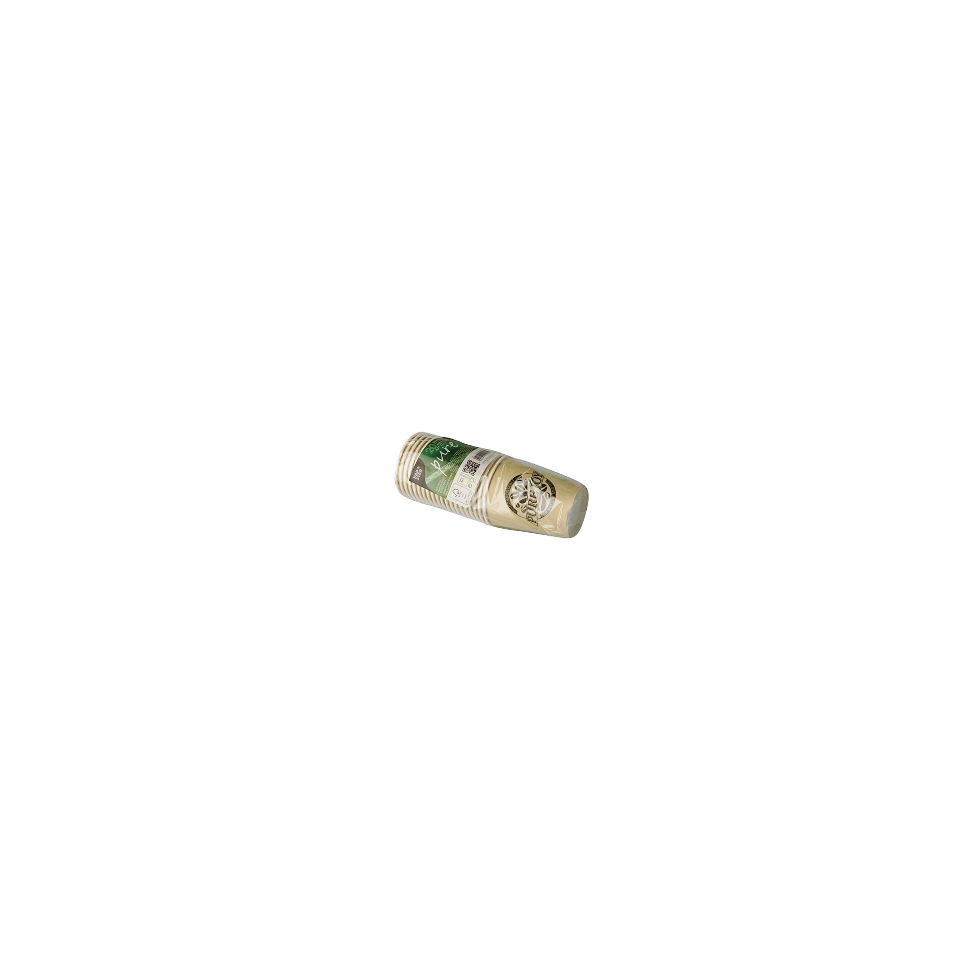 Trinkbecher, Pappe 0,2 l Ø 8 cm · 9,2 cm creme "Pure Joy"