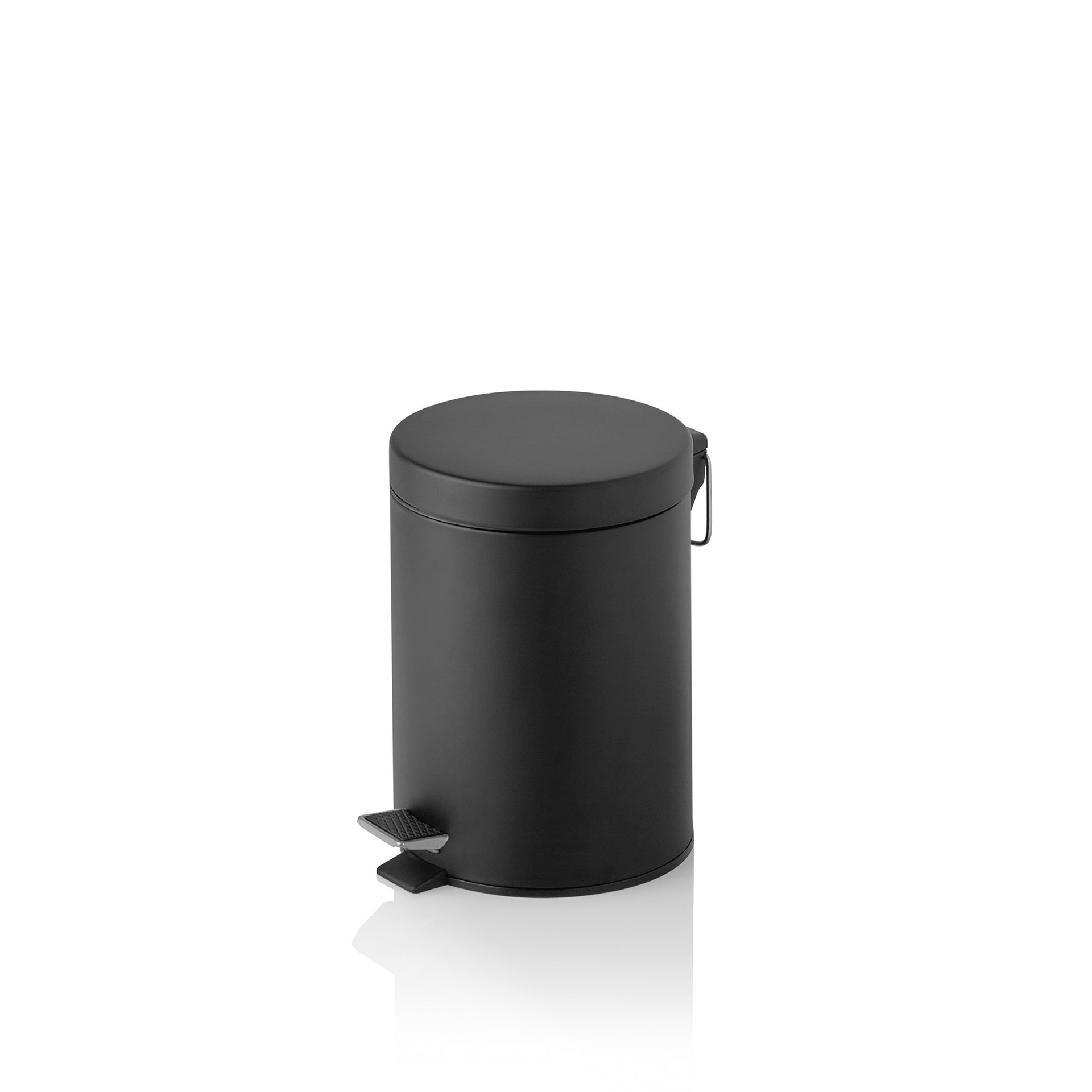 Tretabfalleimer, 5 Ltr., mit Kunststoffeinsatz, schwarz pulverbeschichtet, Metall Tretabfalleimer, 5 Ltr., mit Kunststoffeinsatz, schwarz pulverbeschichtet, Metall