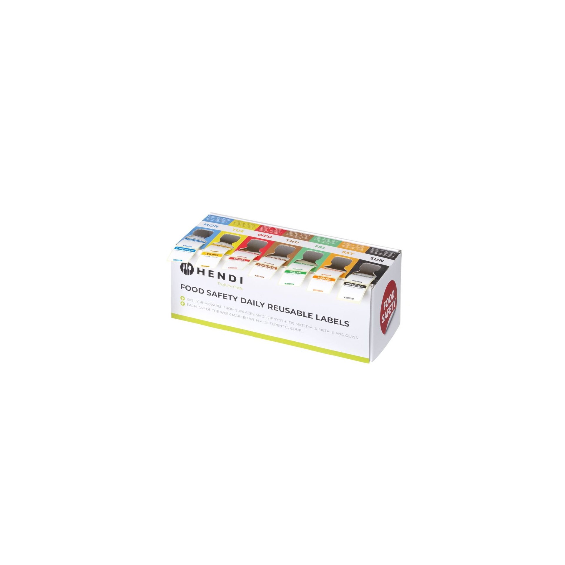 Set mit Lebensmittelsicherheitsaufklebern, vielseitig einsetzbar, leicht herausnehmbar, mit Spender, 240x80x(H)100mm