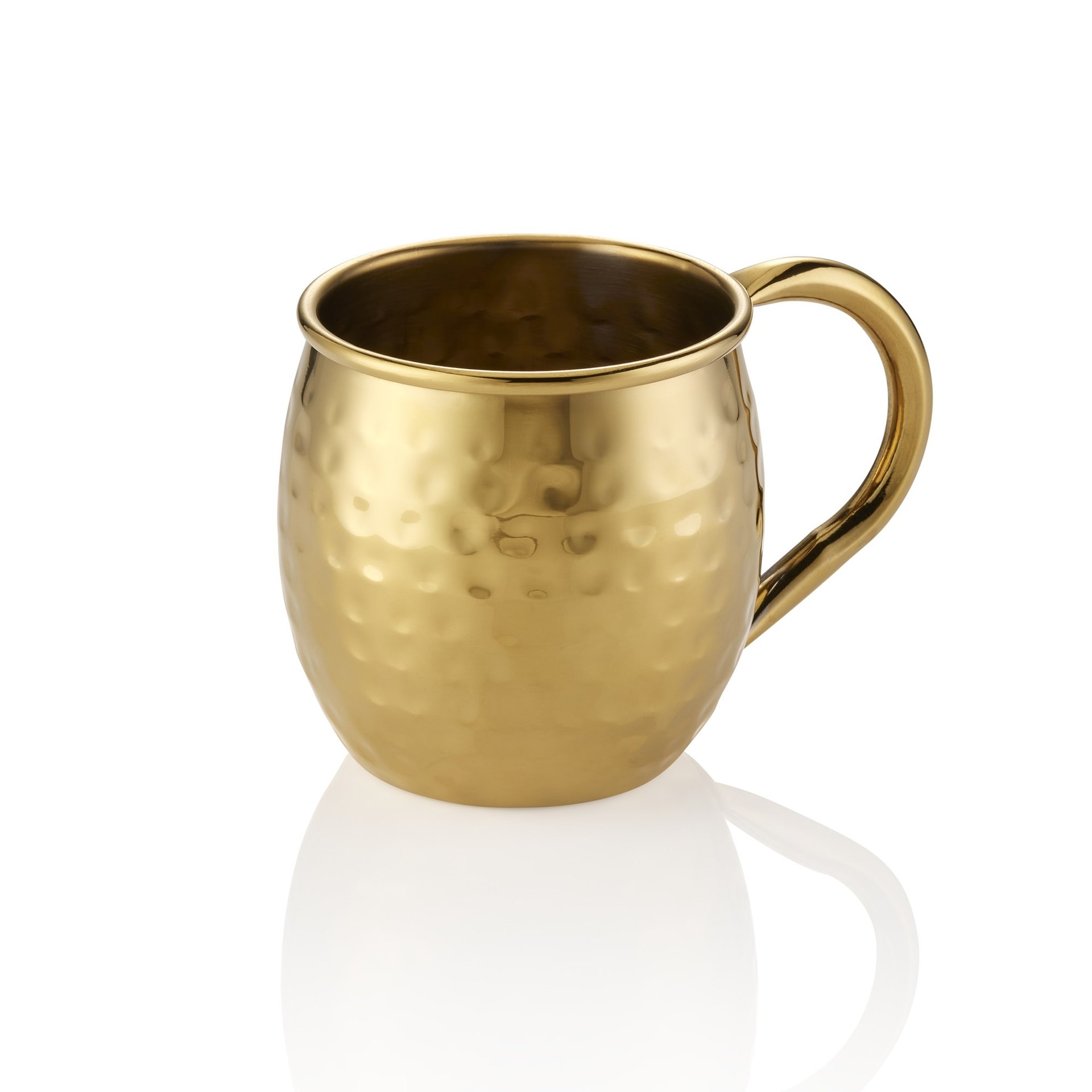 Moscow Mule Set, 0,45 ltr., Ø 8,5 cm, Höhe 10 cm, titanium gold, gehämmert, Set á 2 Stück