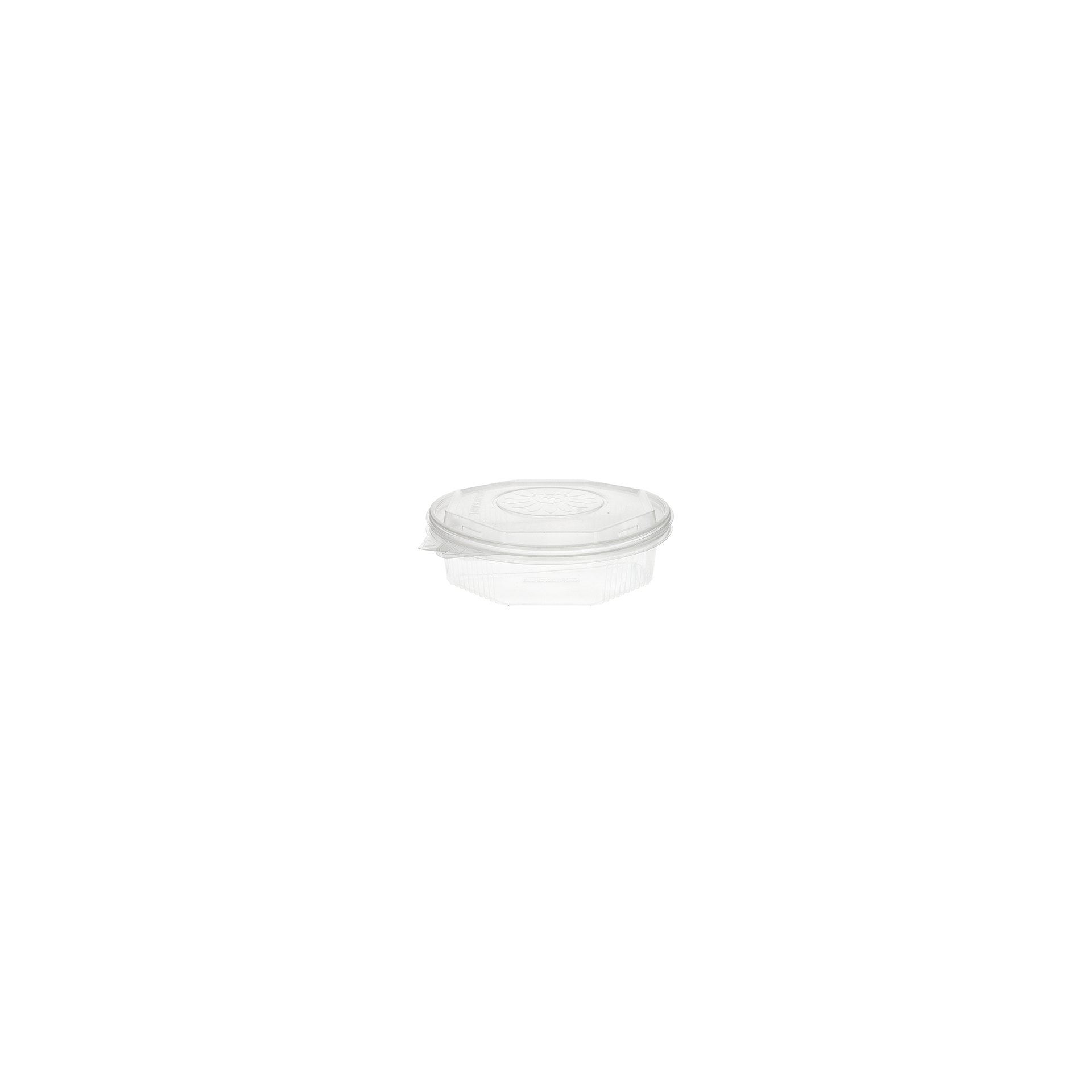 Menüboxen mit Klappdeckeln, PP ungeteilt 5,9 cm x 21,5 cm x 21,5 cm transparent 8-eckig