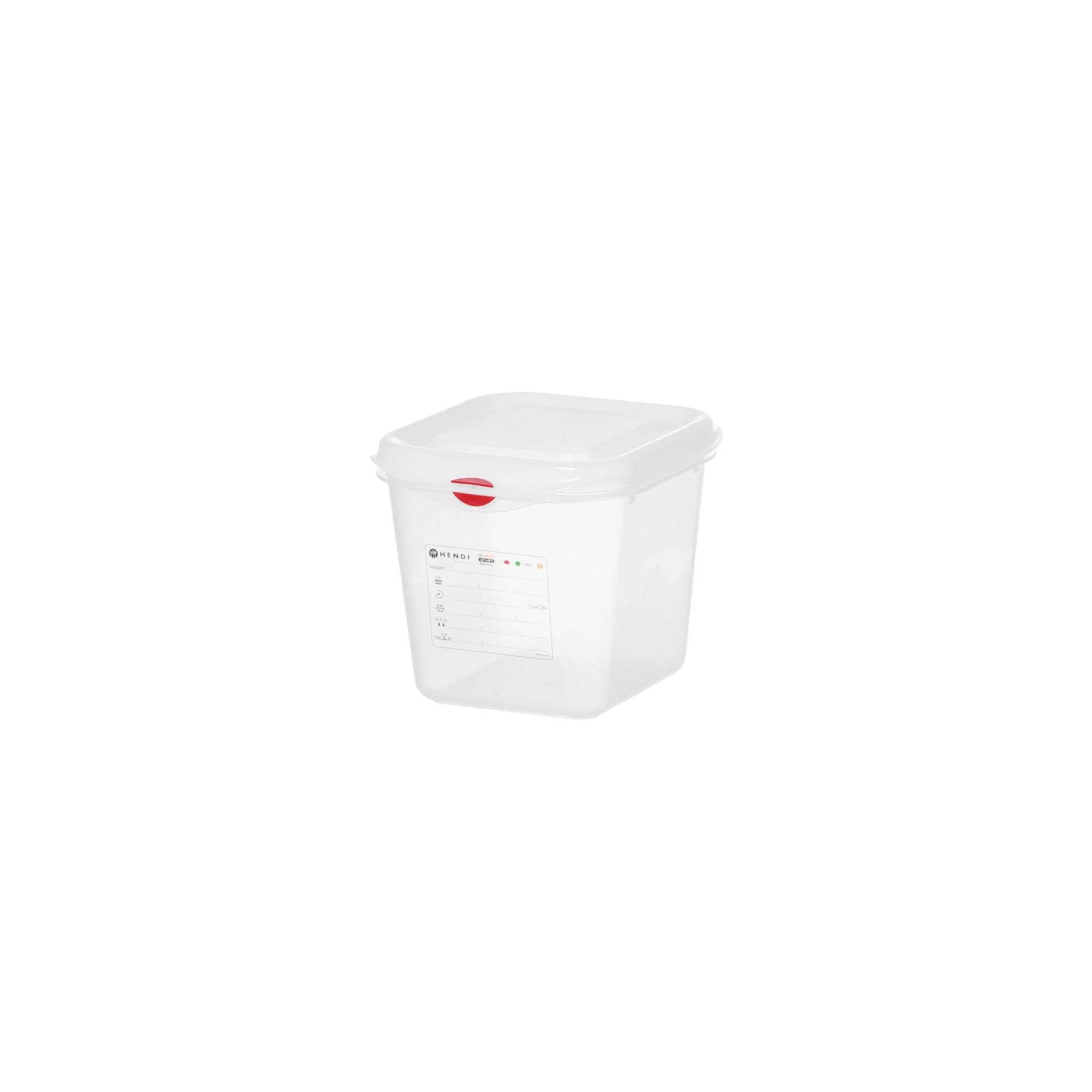 GN 1/6 Behälter, Polypropylen, GN 1/6, 2,6L, Transparent, 176x162x(H)150mm, Rechteckig GN 1/6 Behälter, Polypropylen, GN 1/6, 2,6L, Transparent, 176x162x(H)150mm, Rechteckig