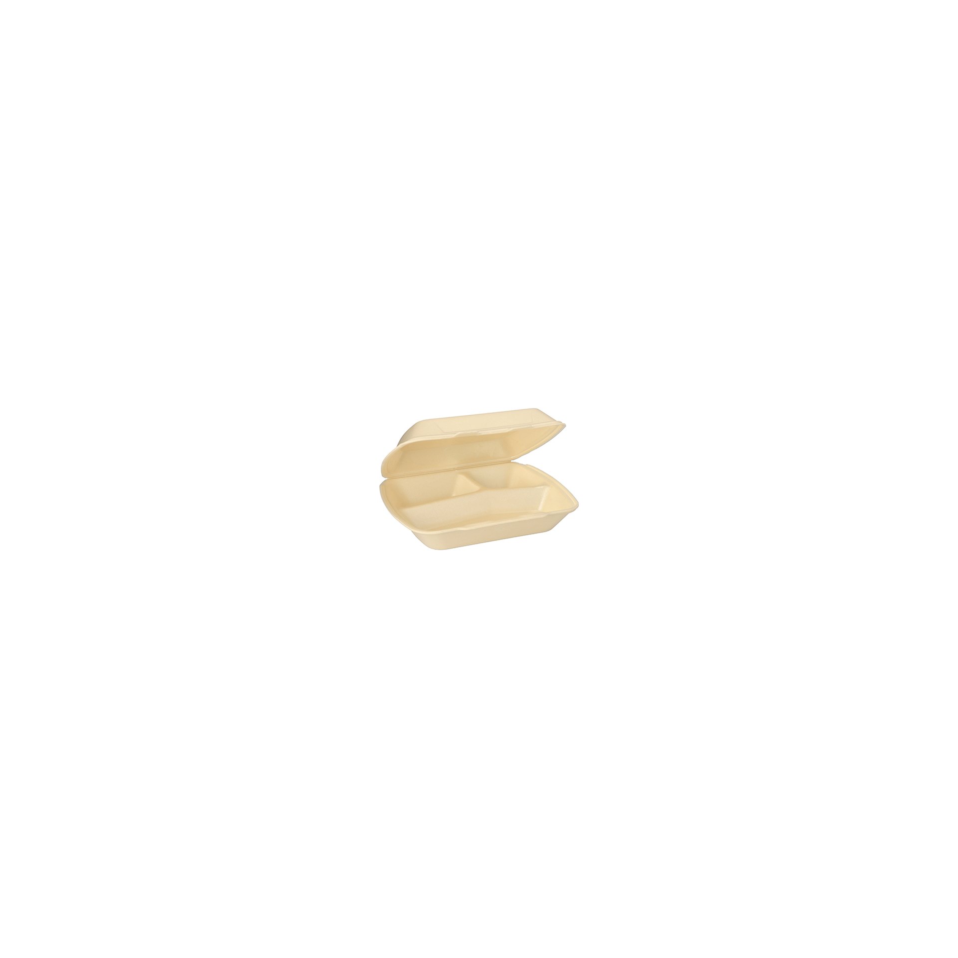 Menüboxen mit Klappdeckel, XPS 3-geteilt 7,5 cm x 24,3 cm x 20,8 cm creme