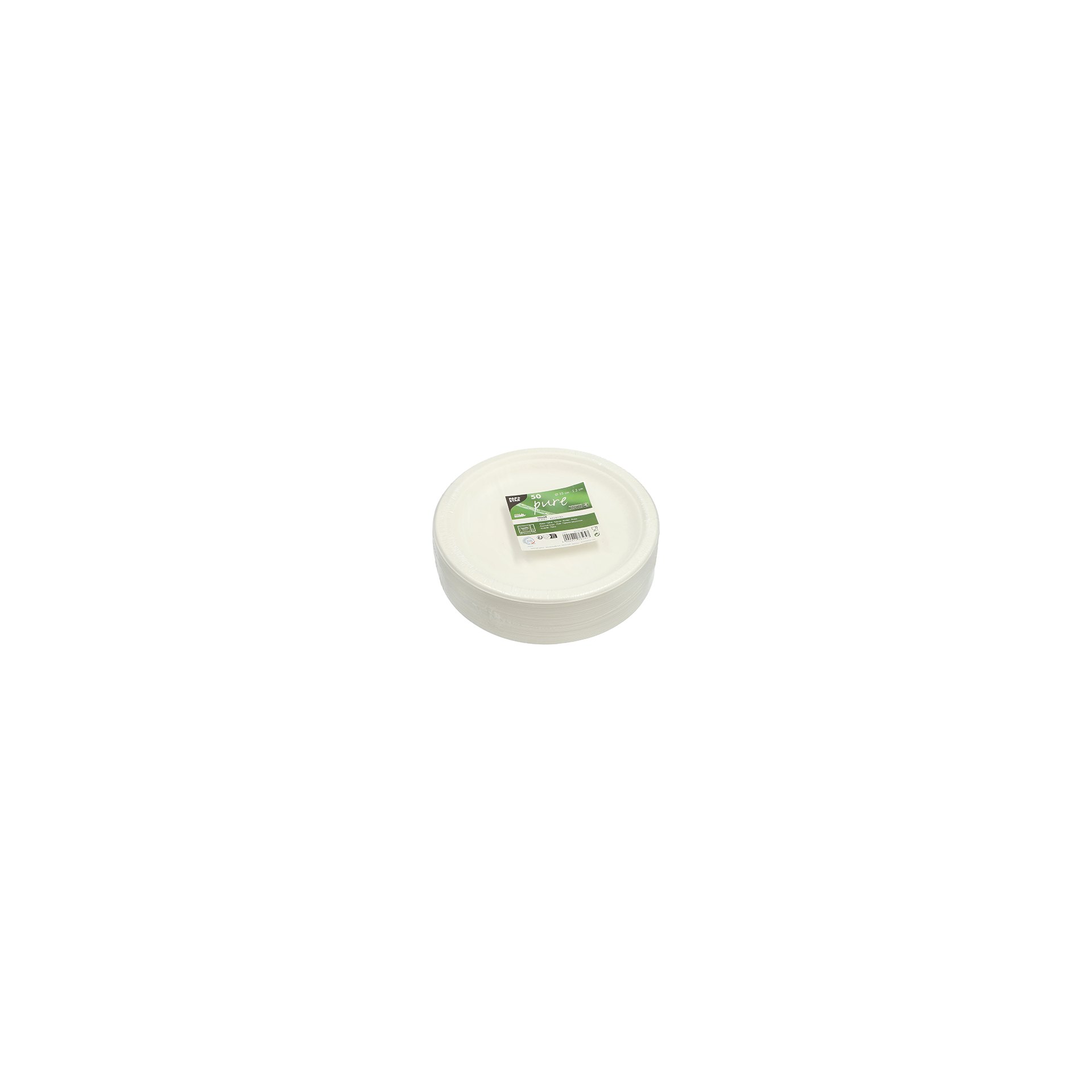 Teller, Zuckerrohr "pure" ungeteilt Ø 23 cm · 2 cm weiss Teller, Zuckerrohr "pure" ungeteilt Ø 23 cm · 2 cm weiss