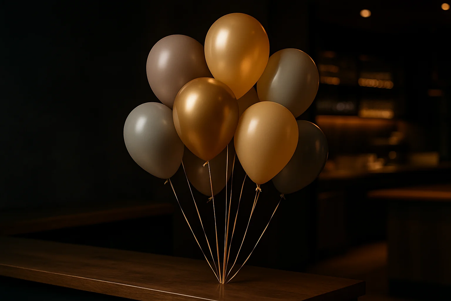 Luftballons als Empfangsdekoration in Gastronomie, Heliumballons in Gruppen