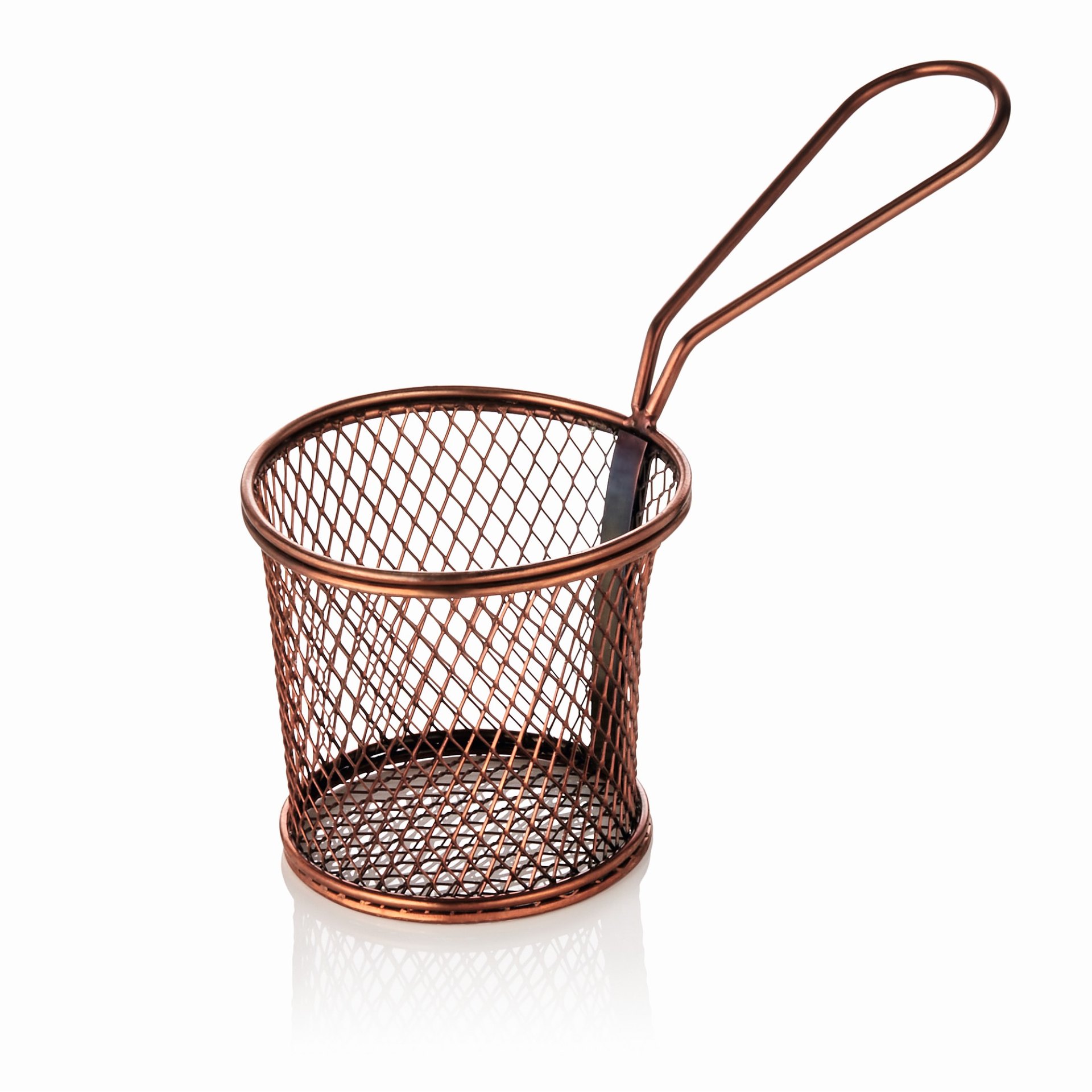 Servier- und Frittierkorb, Ø 9,5 cm, Höhe 8,5 cm, kupferfarben Servier- und Frittierkorb, Ø 9,5 cm, Höhe 8,5 cm, kupferfarben