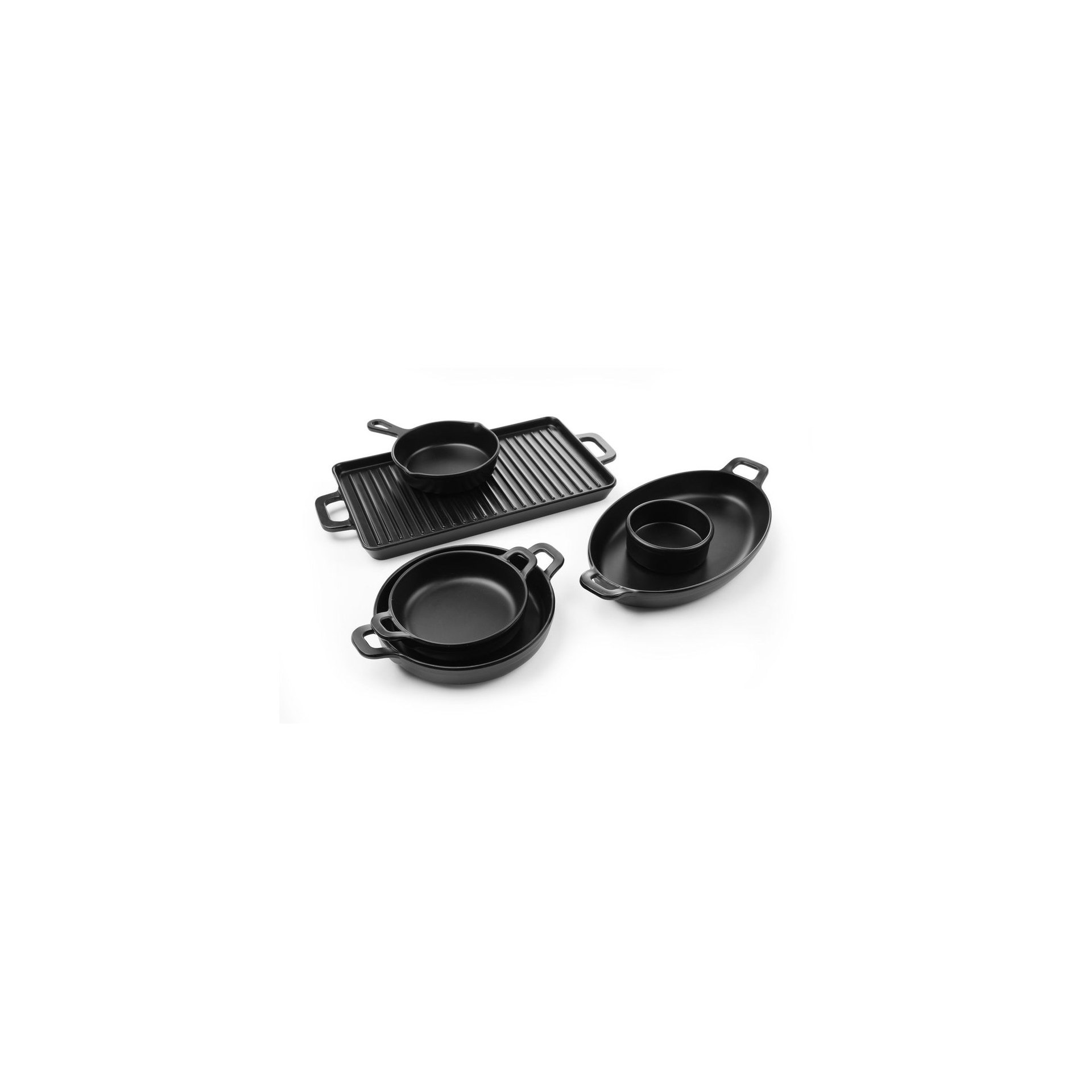 Miniatur-Pfanne, oval, Fine Dine, Schwarz, 263x140x(H)37mm