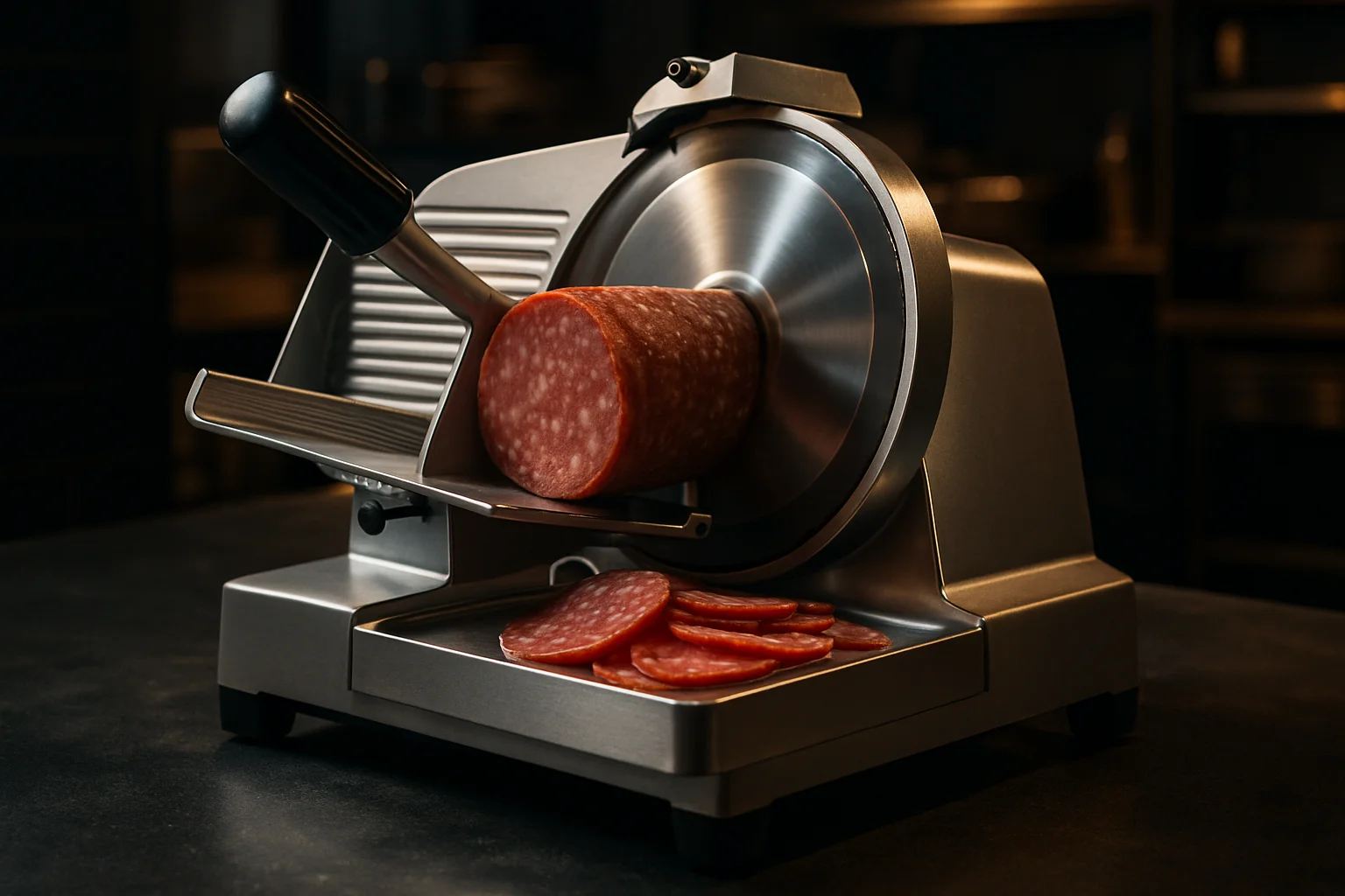 aufschnittmaschine für deli und gastronomie zum präzisen schneiden