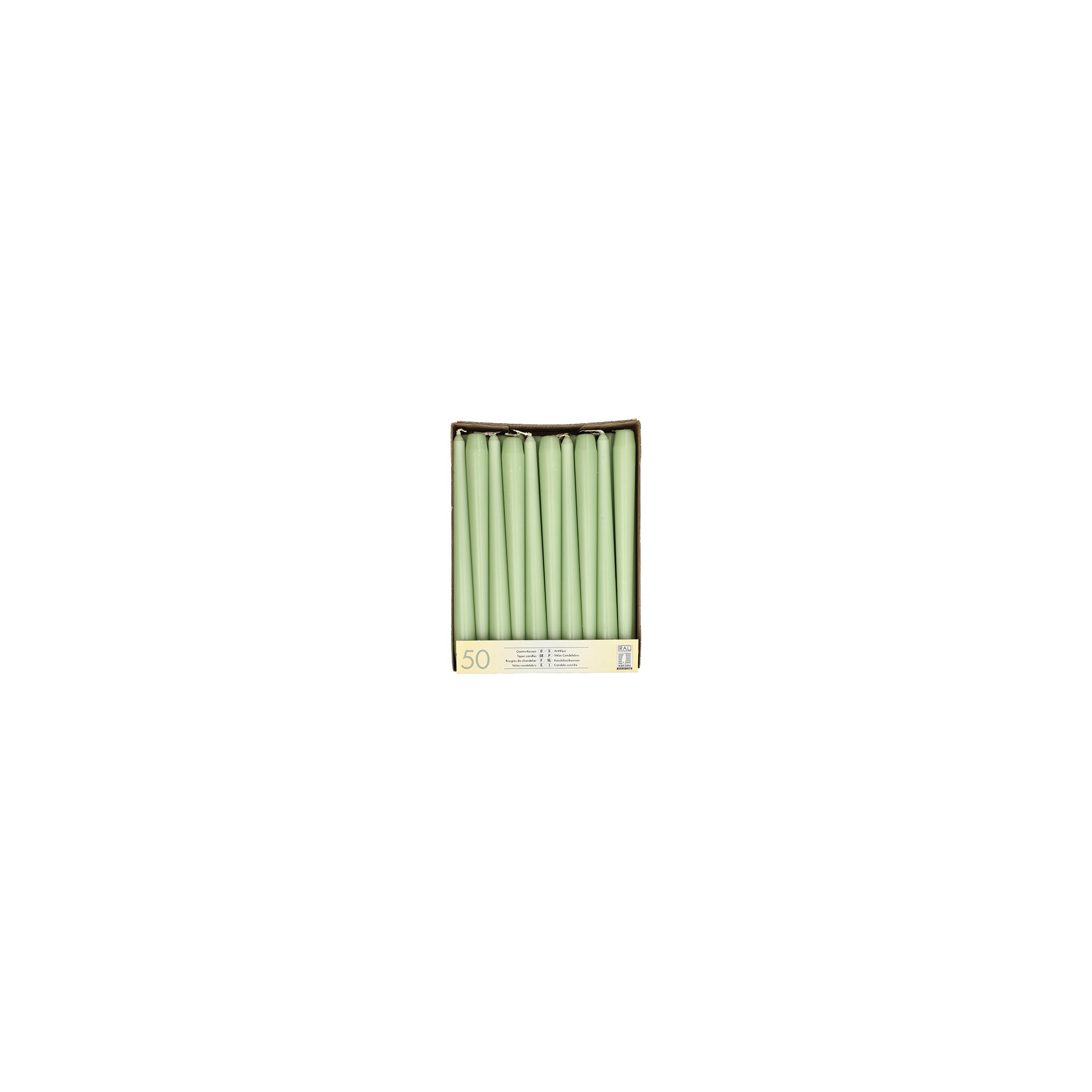 Leuchterkerzen Ø 2,2 cm · 25 cm jadegrün