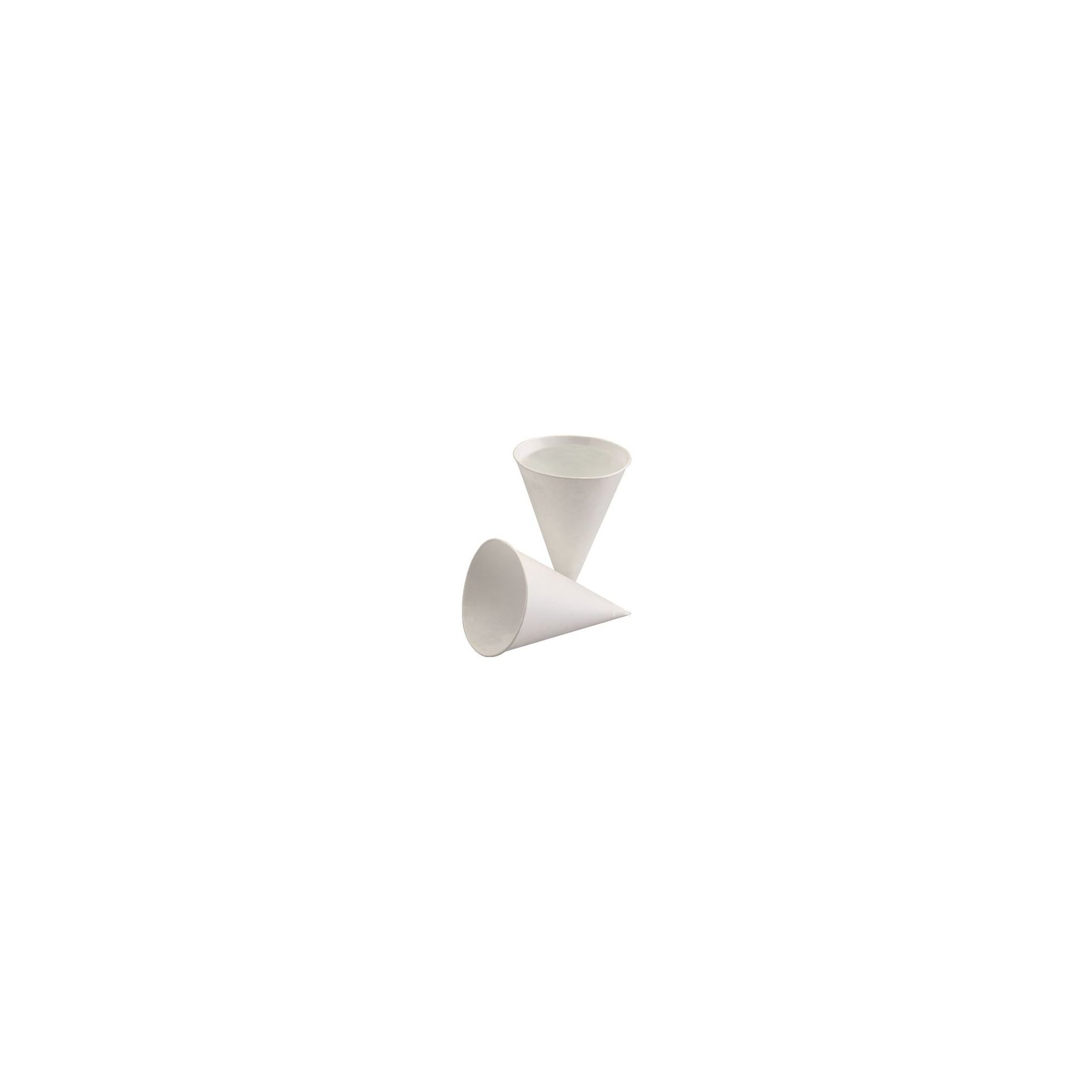 Spitzbecher, Zuckerrohrpapier 100 ml Ø 7 cm · 9,5 cm weiss mit Palmwachsbeschichtung