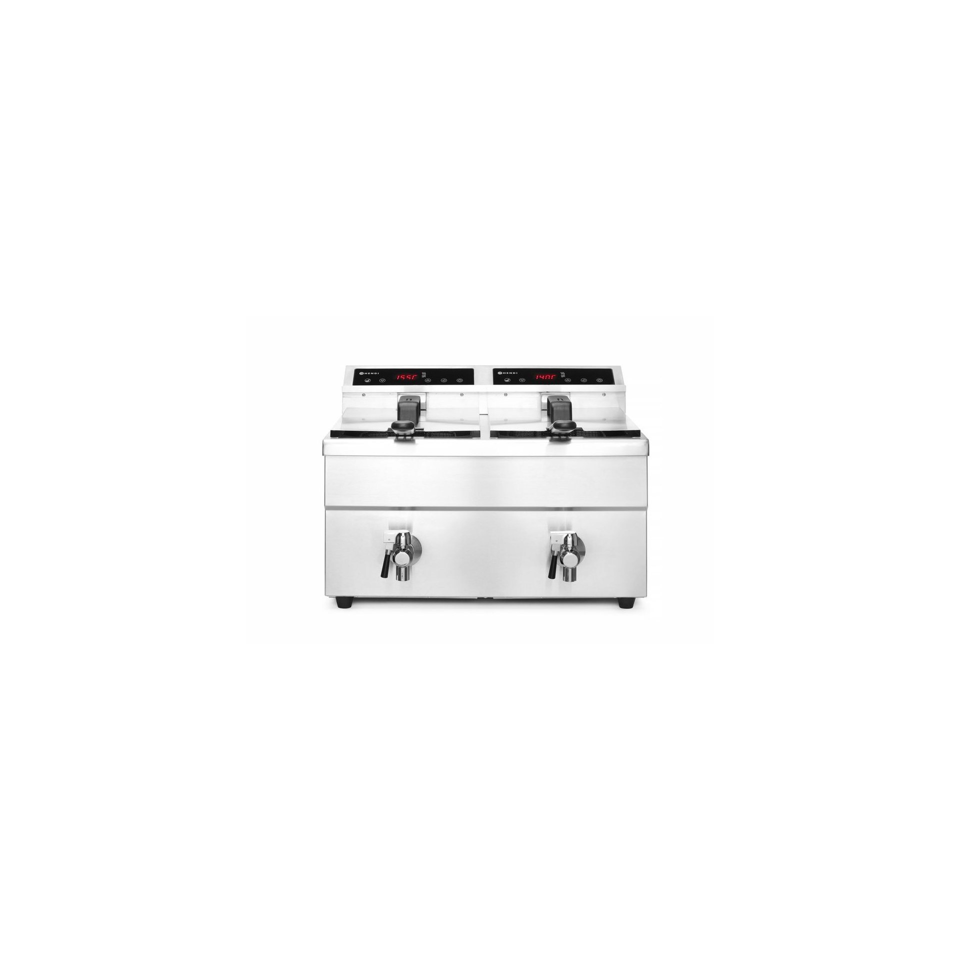 Induktionsfritteuse - mit Ablasshahn 2x8 l, Profi Line, 16L, 230V/7000W, 577x609x(H)410mm