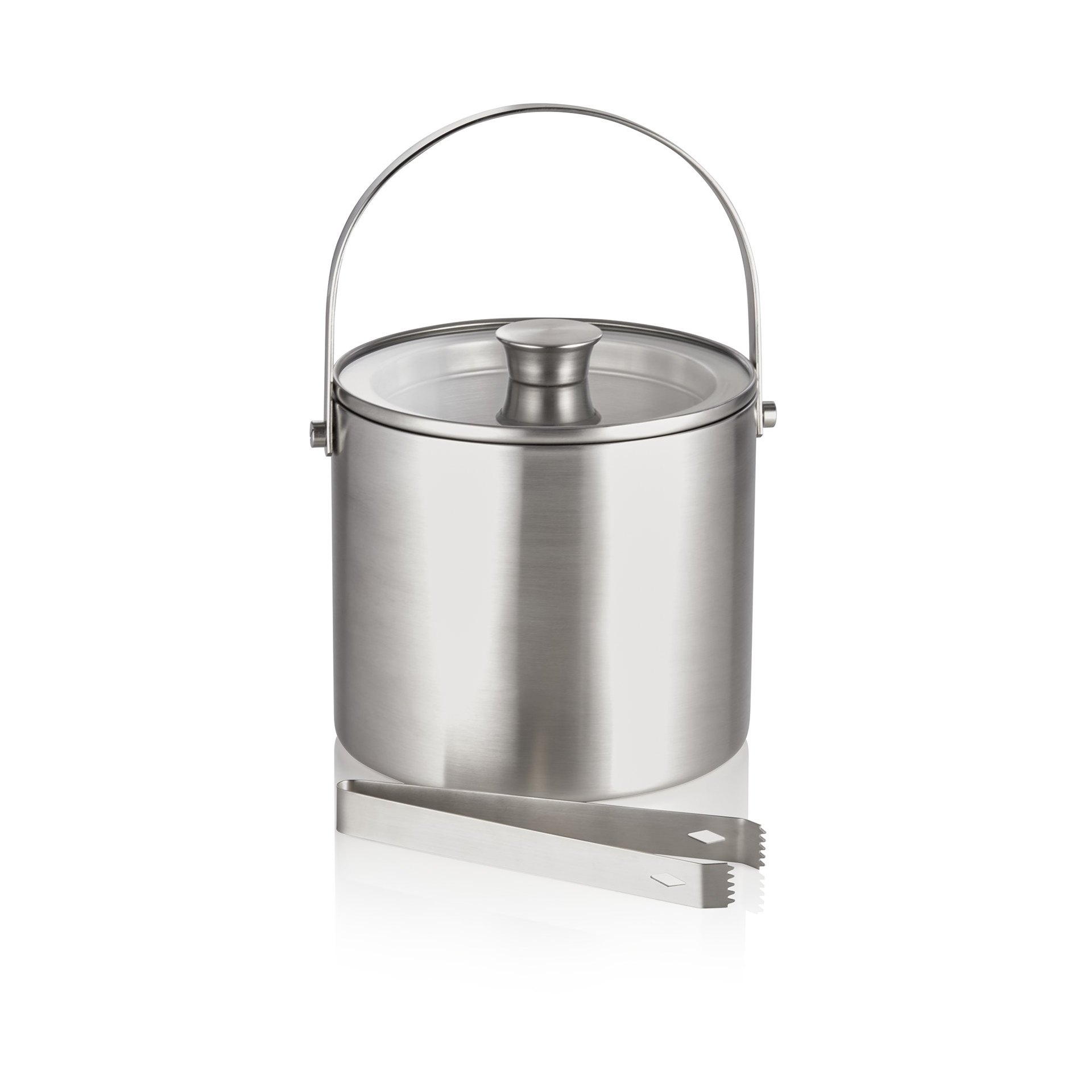 Eiseimer, mit Zange, Ø 18,5 cm, Höhe 20,5 cm, 3 ltr., mit Glasdeckel, Glas