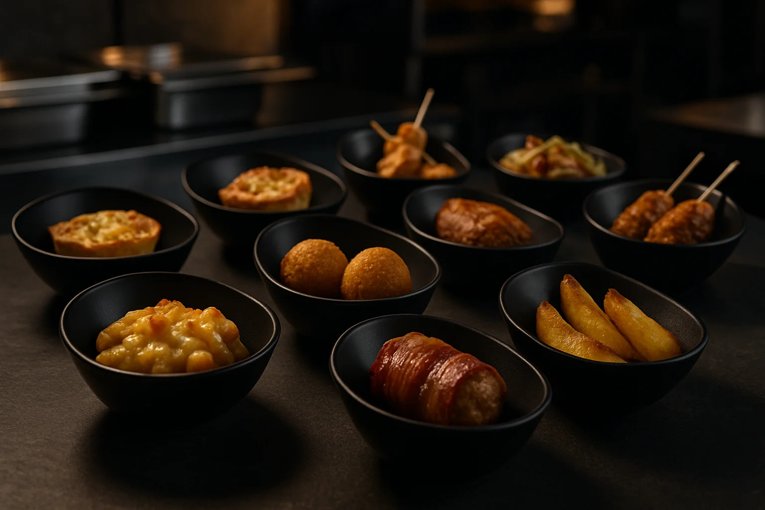 Fingerfood-Schalen mit kleinen Portionen